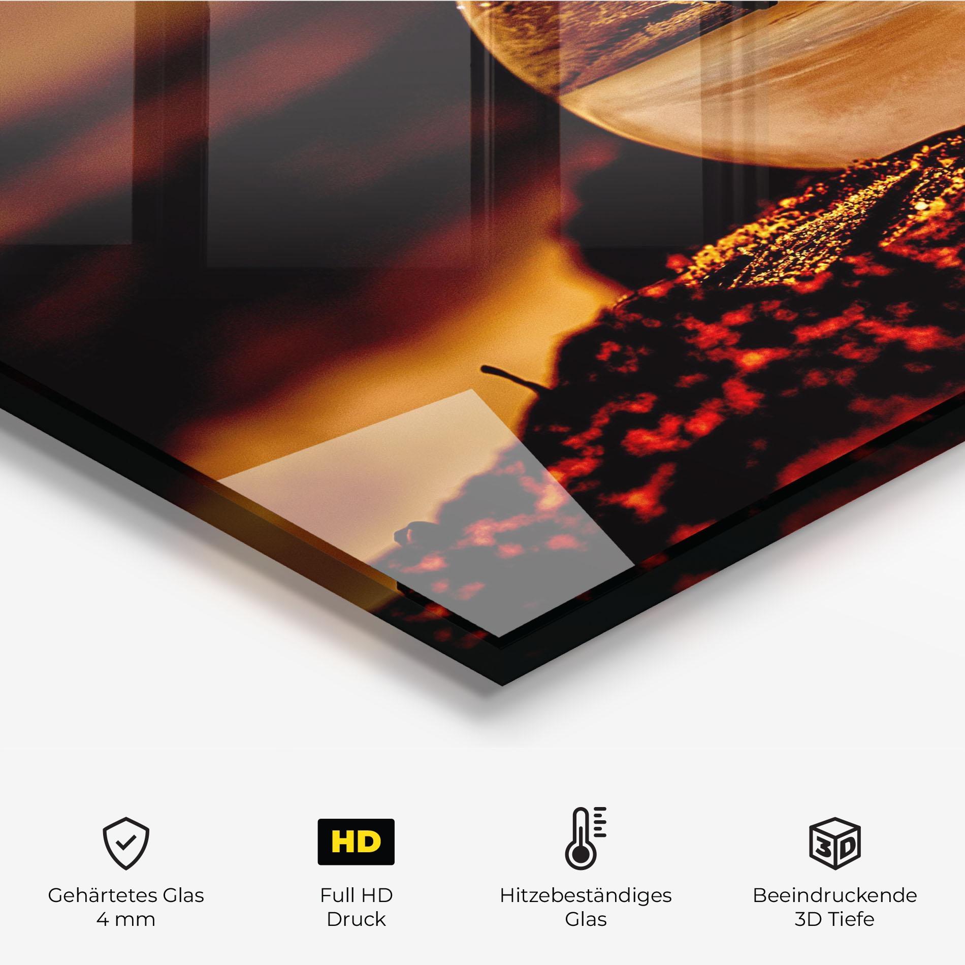 Küchenrückwand Glas Fire Glass Ball mockup 2