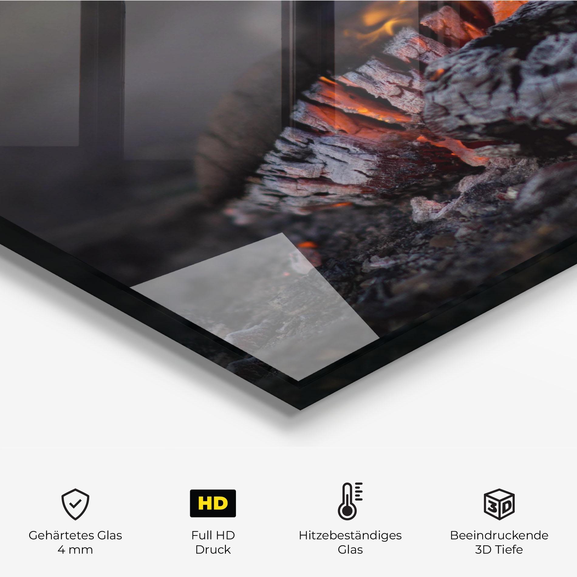 Küchenrückwand Glas Fire Start mockup 2