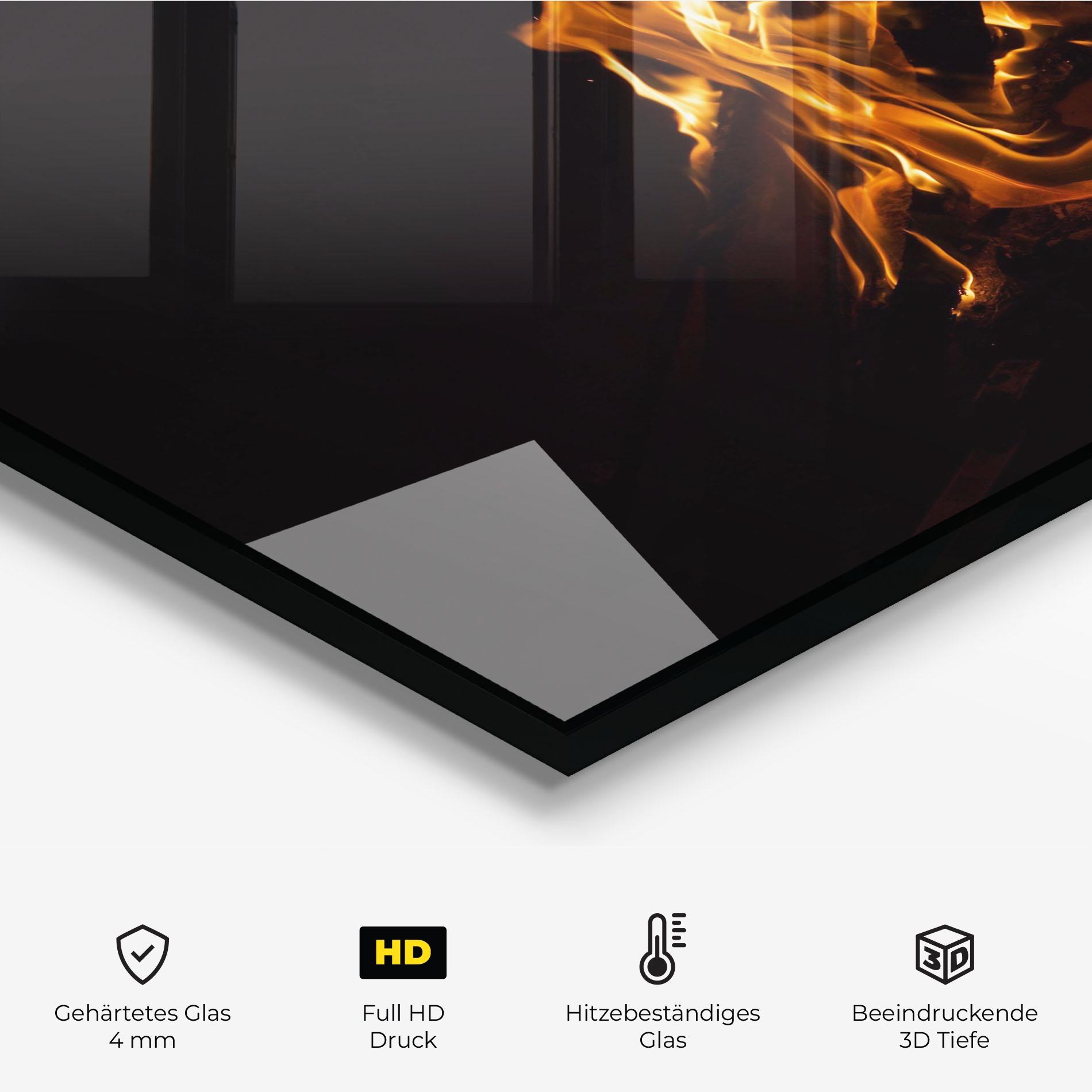 Küchenrückwand Glas Fire View mockup 2