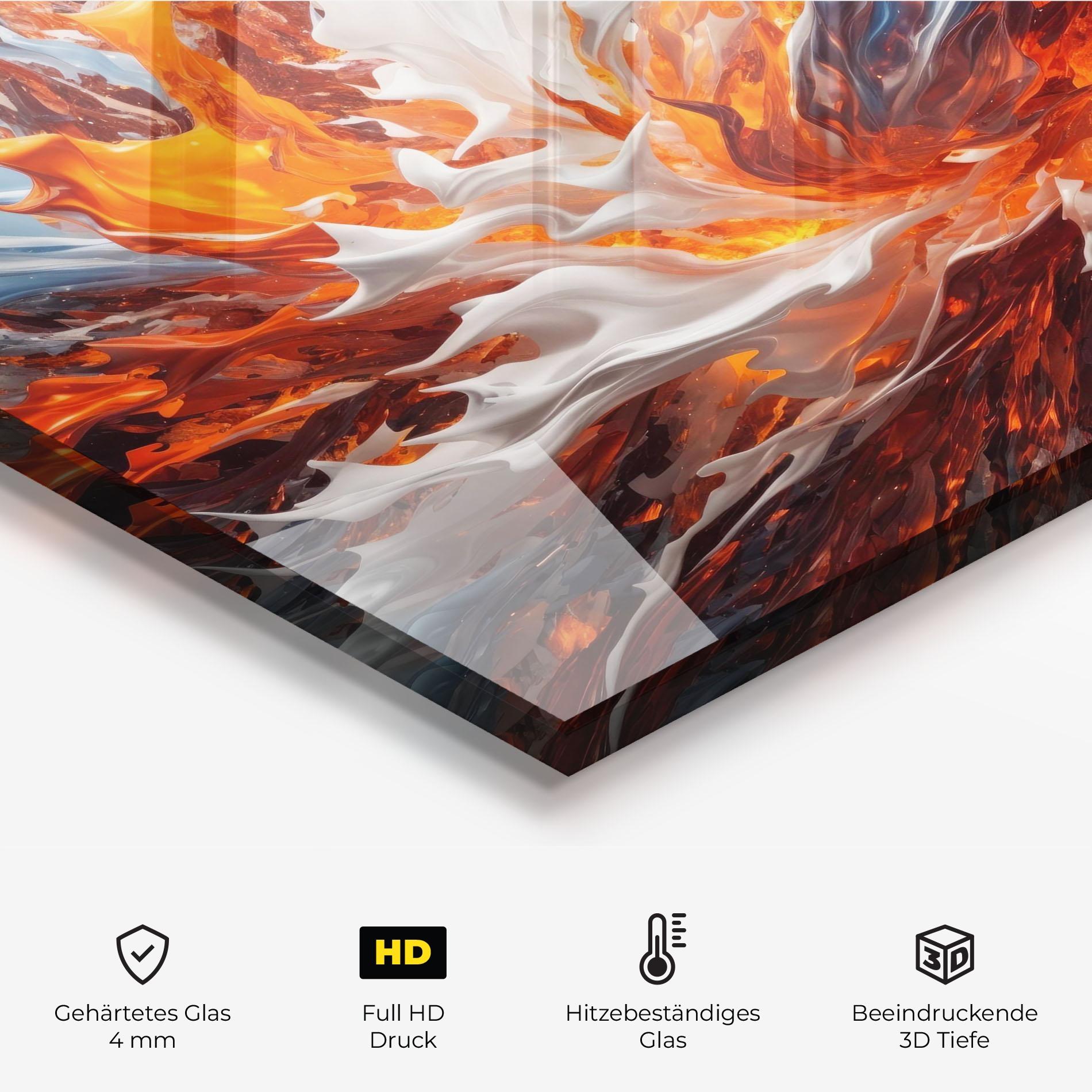 Küchenrückwand Glas Flame Rase mockup 2