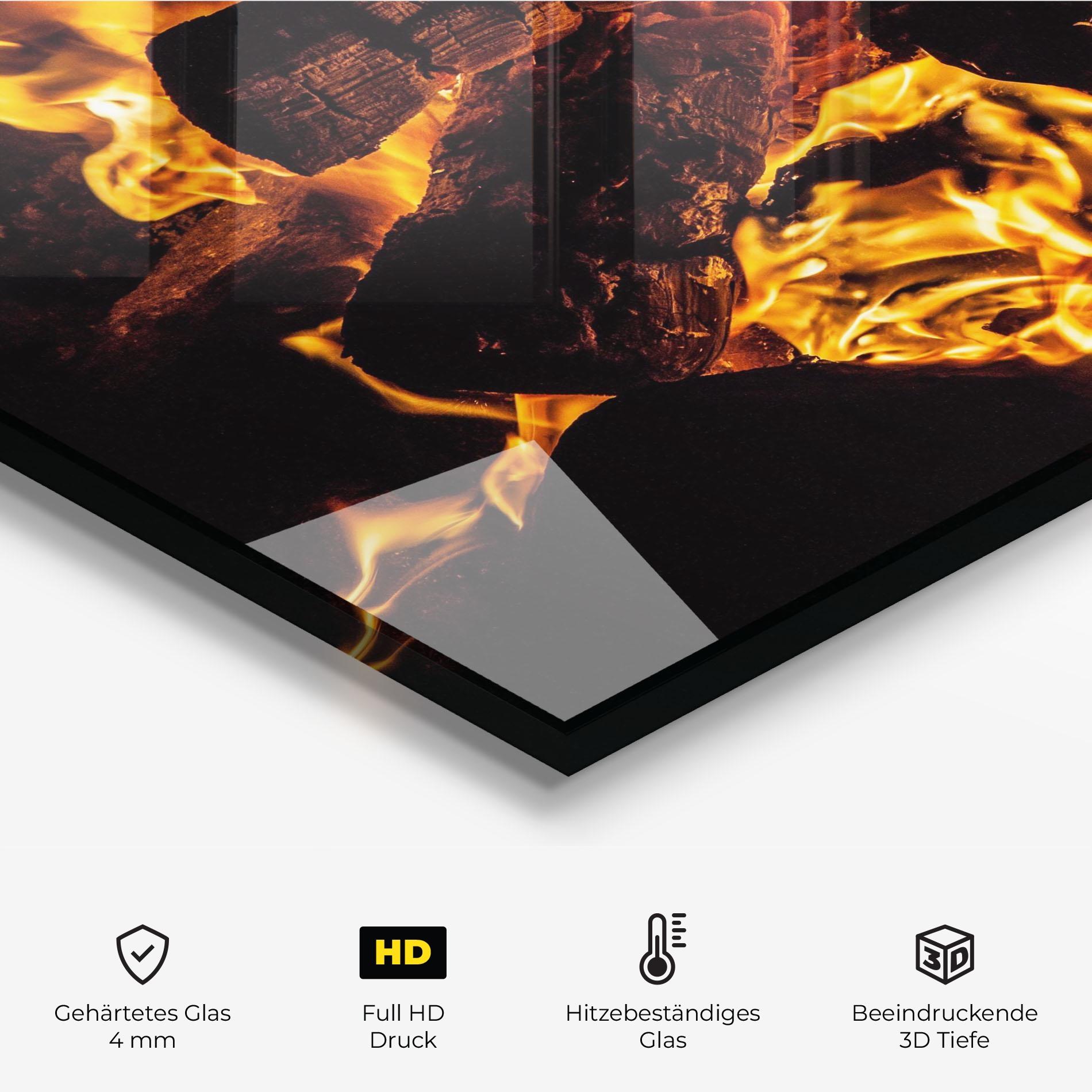 Küchenrückwand Glas Incandescent Heat mockup 2