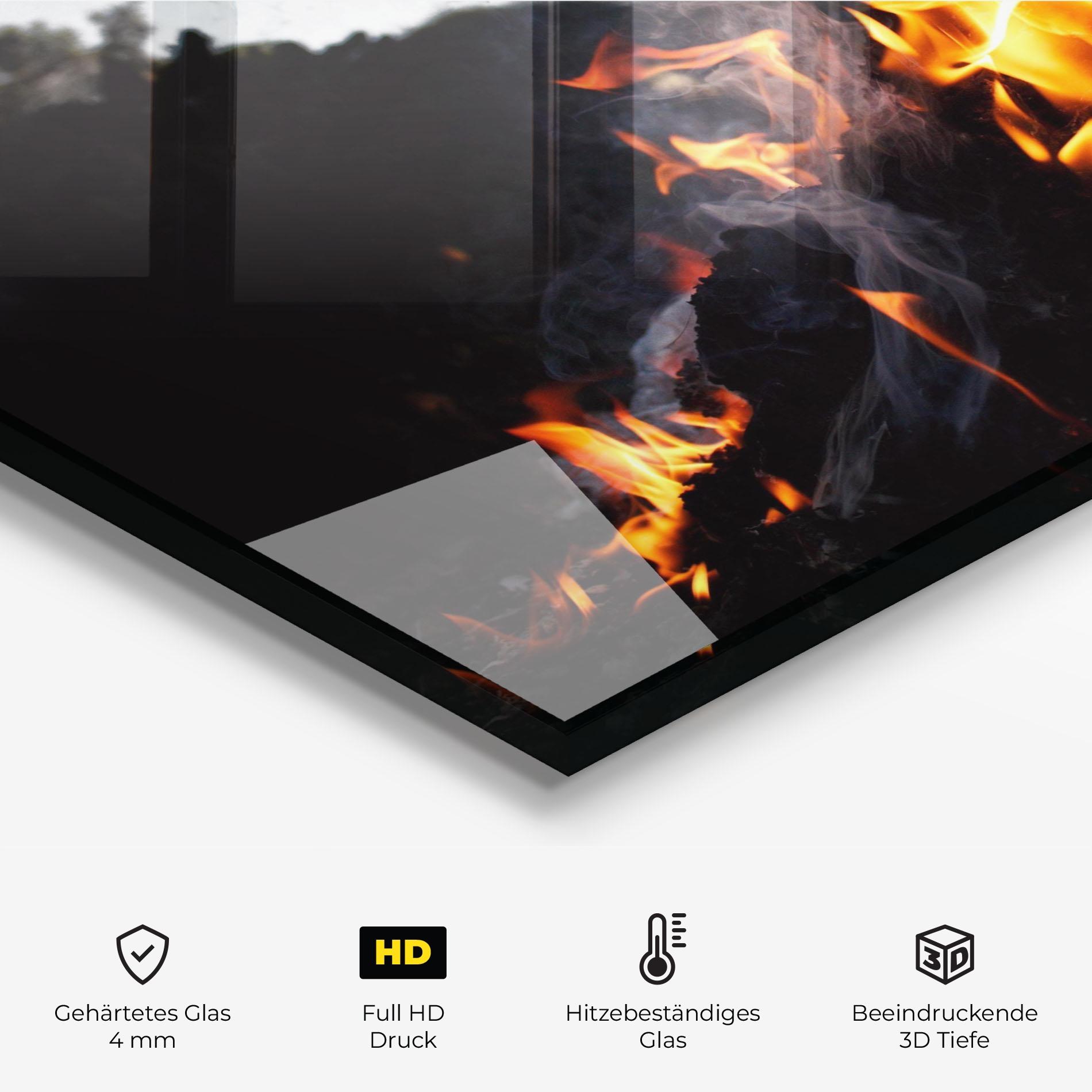 Küchenrückwand Glas Incendiary Light mockup 2