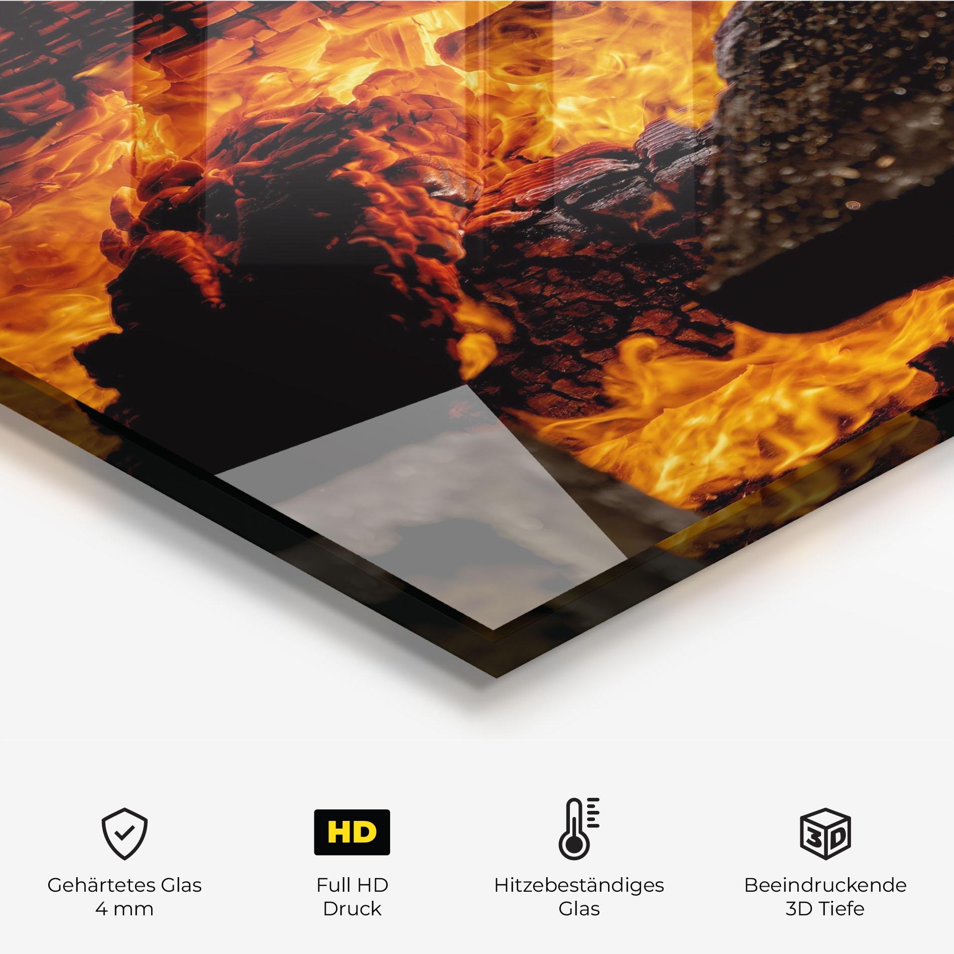 Küchenrückwand Glas Inferno Heat mockup 2