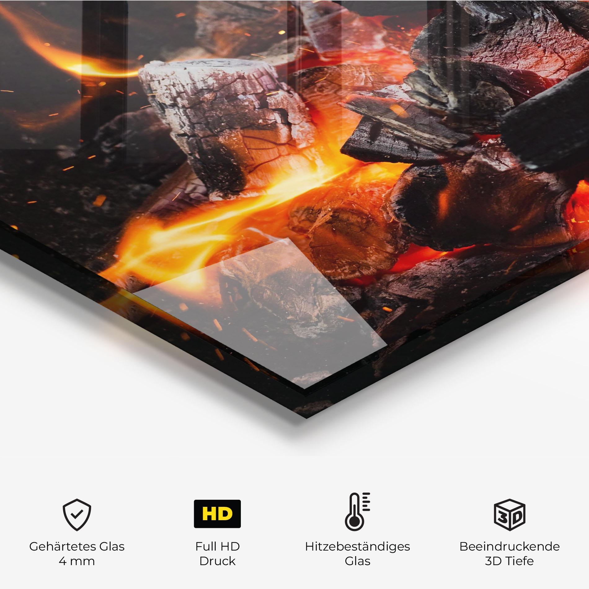 Küchenrückwand Glas Inferno Scorch mockup 2