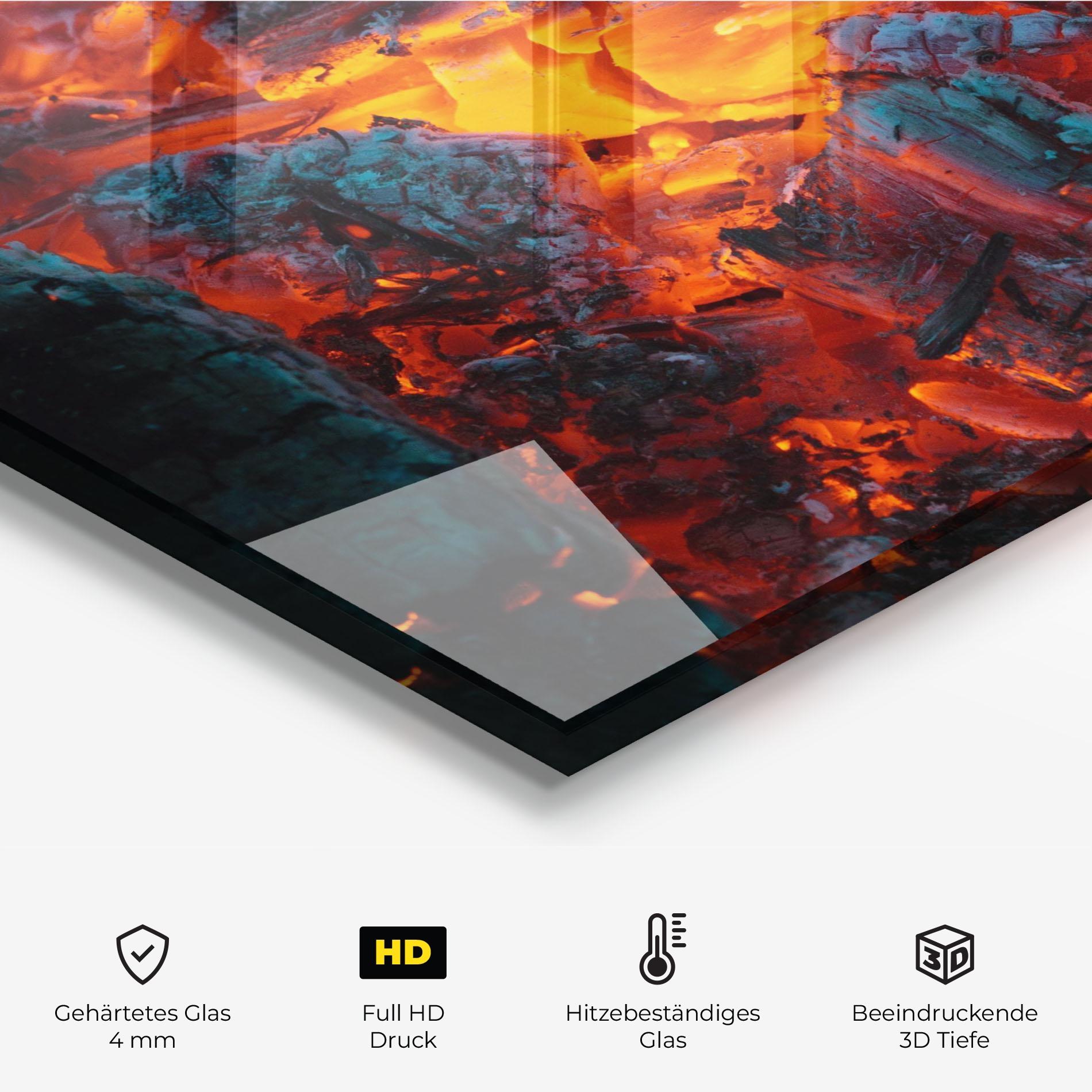 Küchenrückwand Glas Wild Fire mockup 2