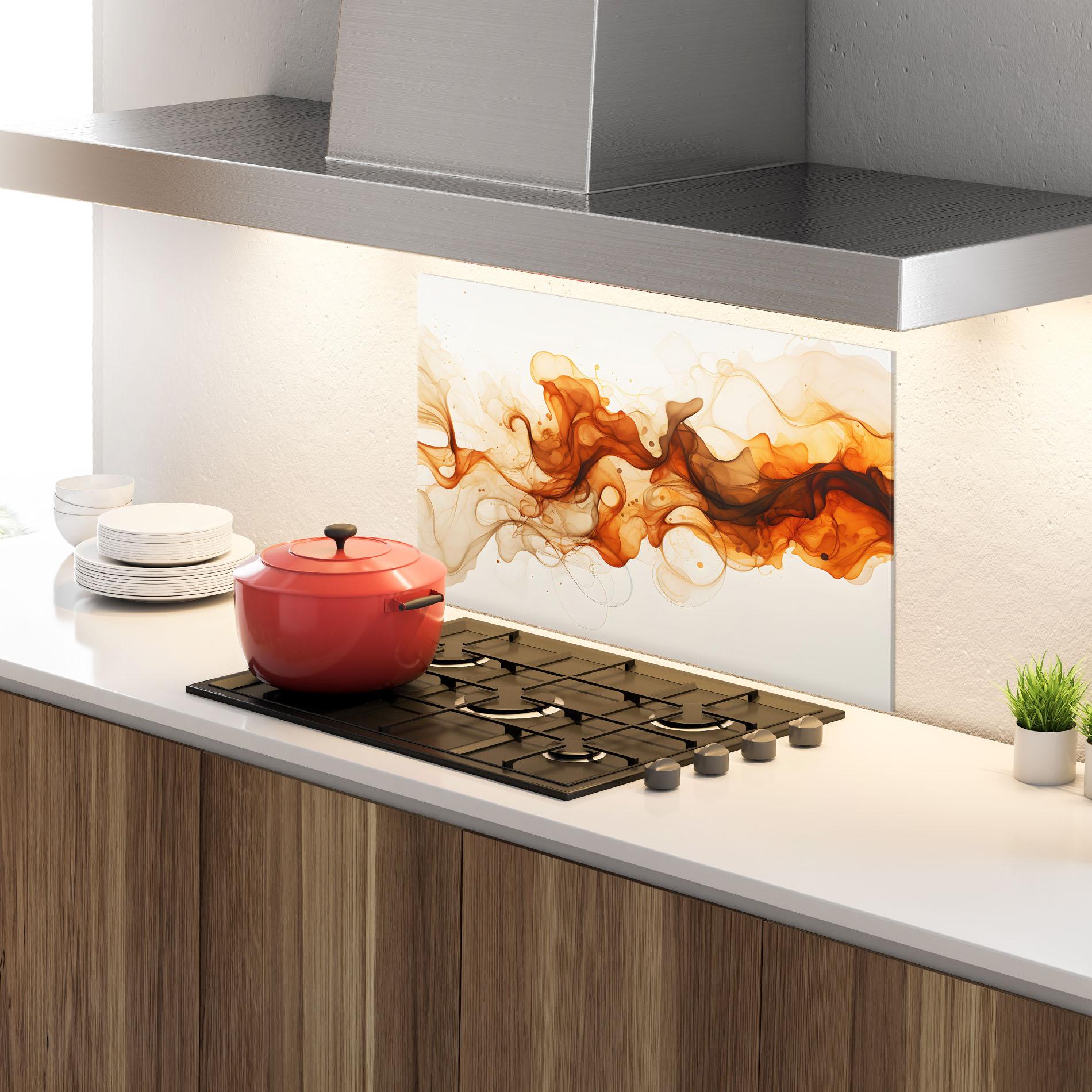 Küchenrückwand Glas Fire Aroma mockup 4
