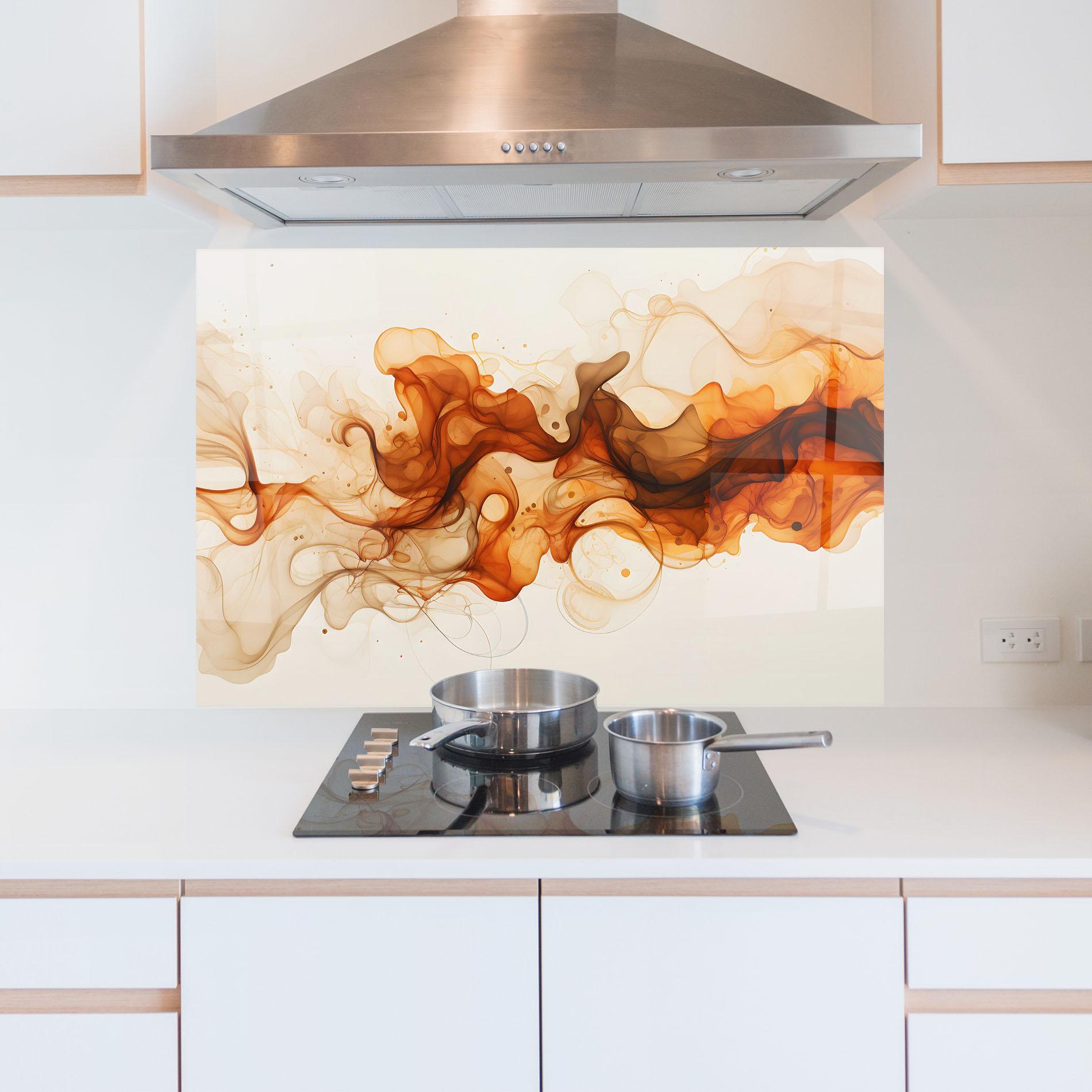 Küchenrückwand Glas Fire Aroma mockup 5