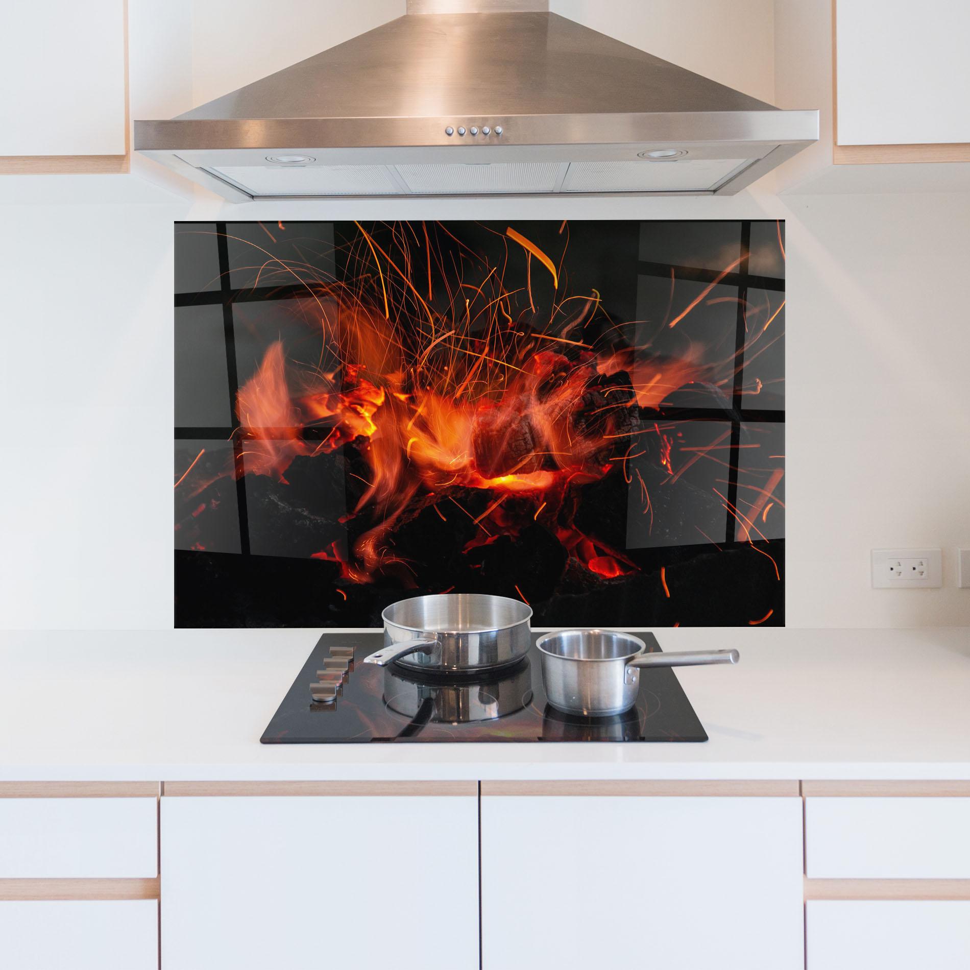 Küchenrückwand Glas Glow Fusion mockup 5