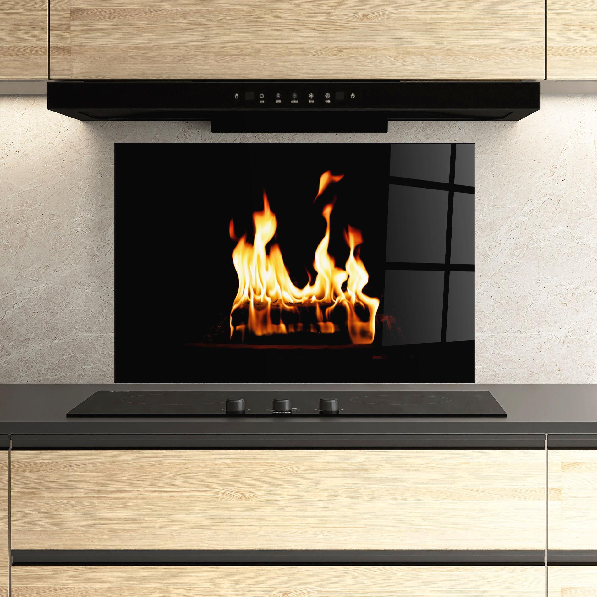 Küchenrückwand Glas Calm Fire mockup 3