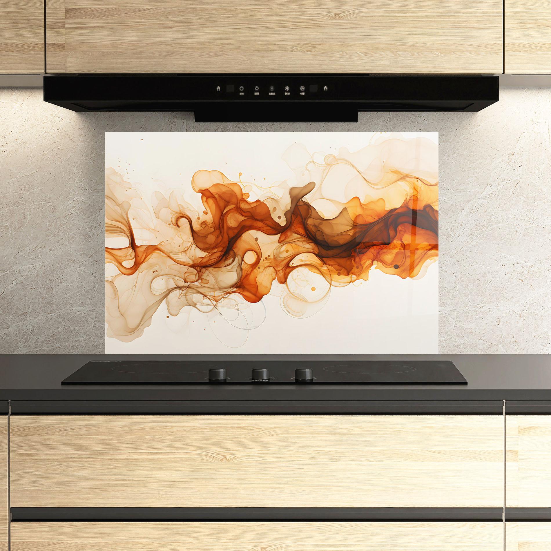 Küchenrückwand Glas Fire Aroma mockup 3
