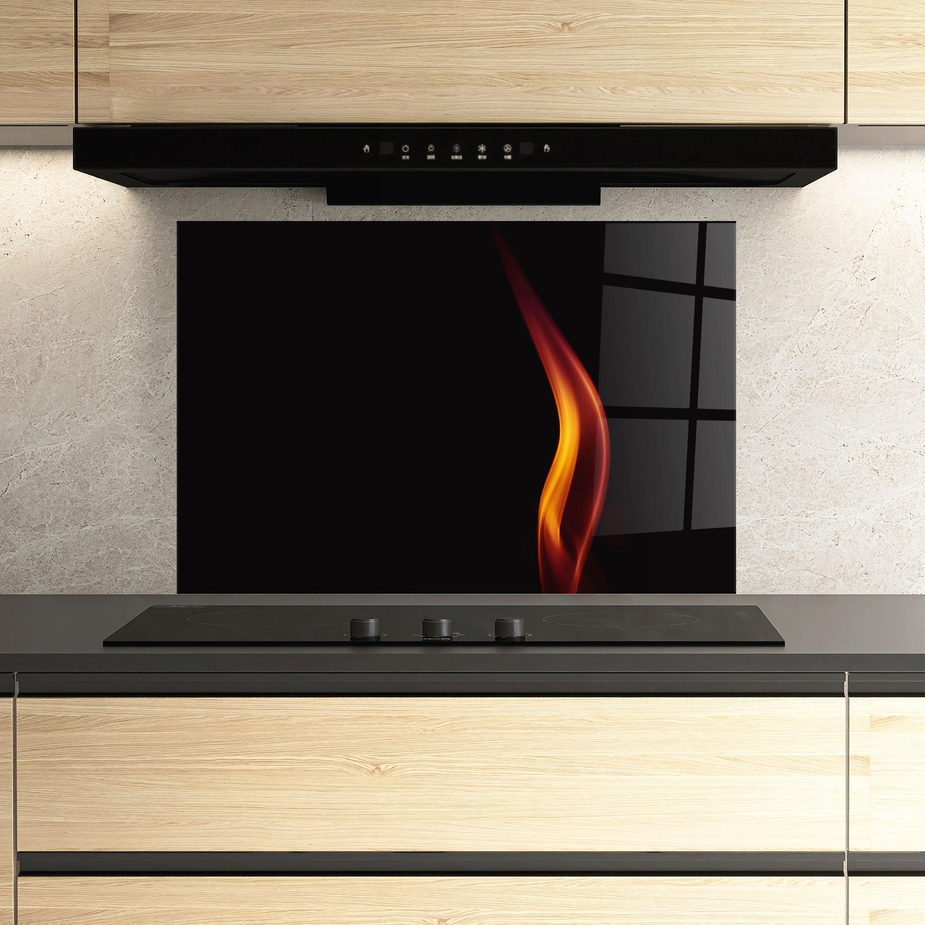 Küchenrückwand Glas Flame Relax mockup 3