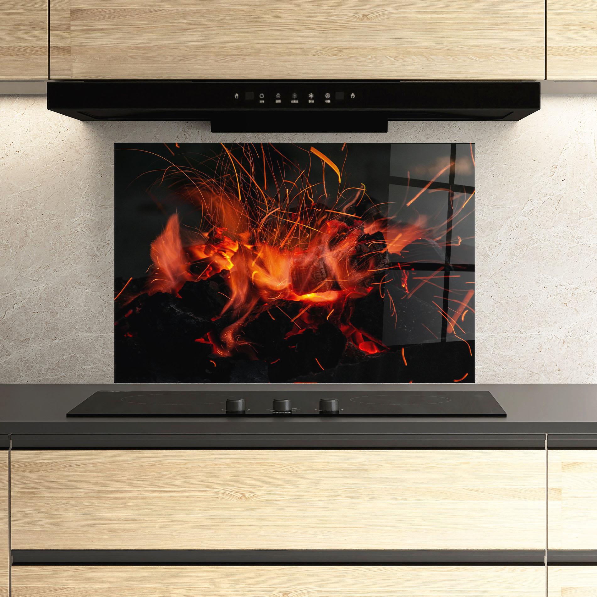 Küchenrückwand Glas Glow Fusion mockup 3