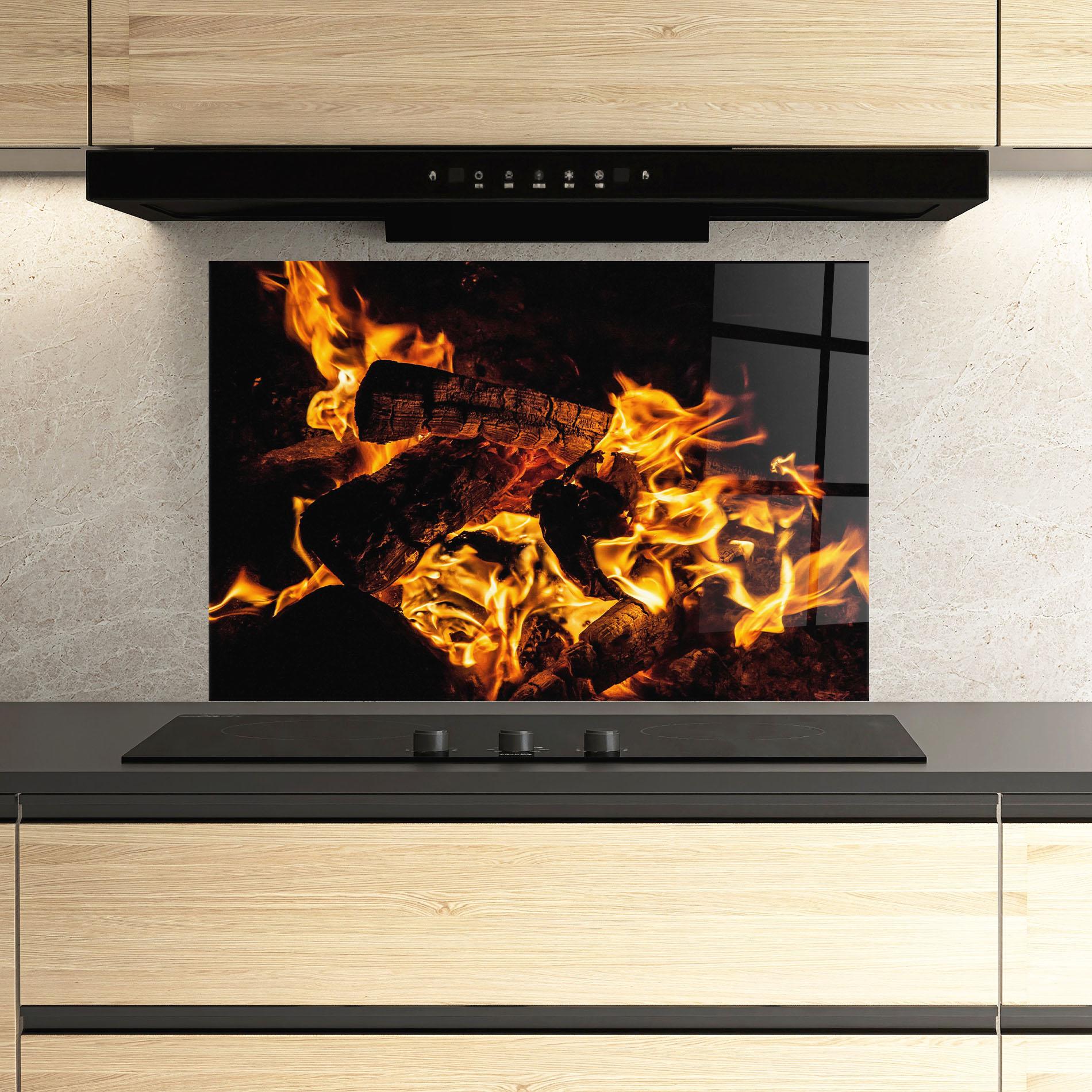 Küchenrückwand Glas Incandescent Heat mockup 3