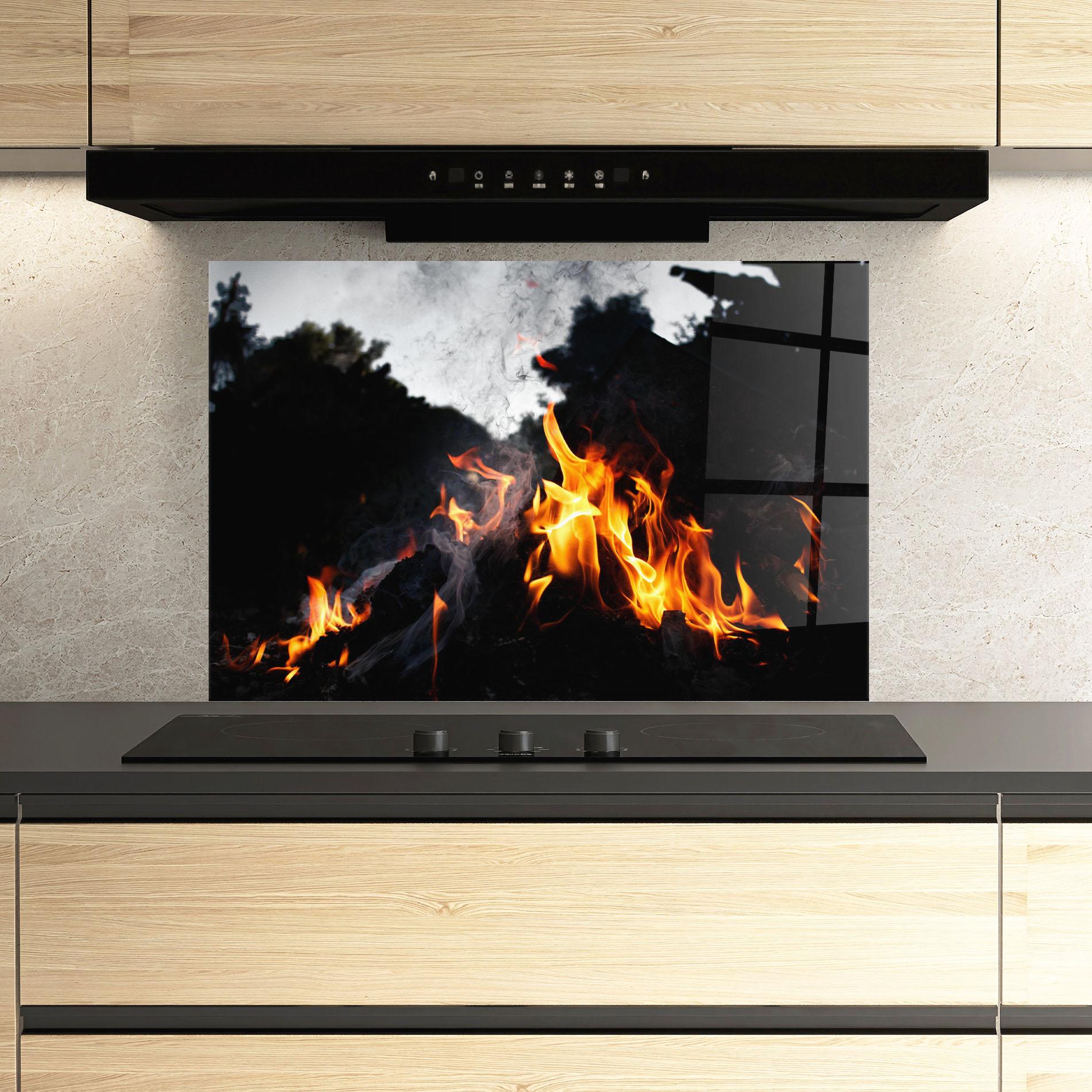 Küchenrückwand Glas Incendiary Light mockup 3