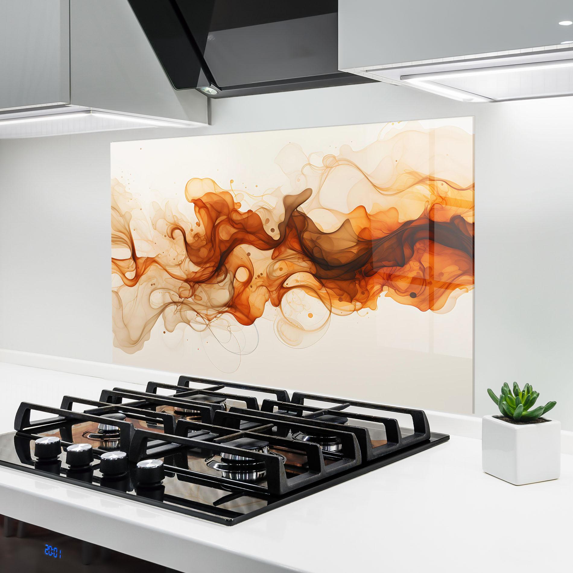 Küchenrückwand Glas Fire Aroma mockup 6