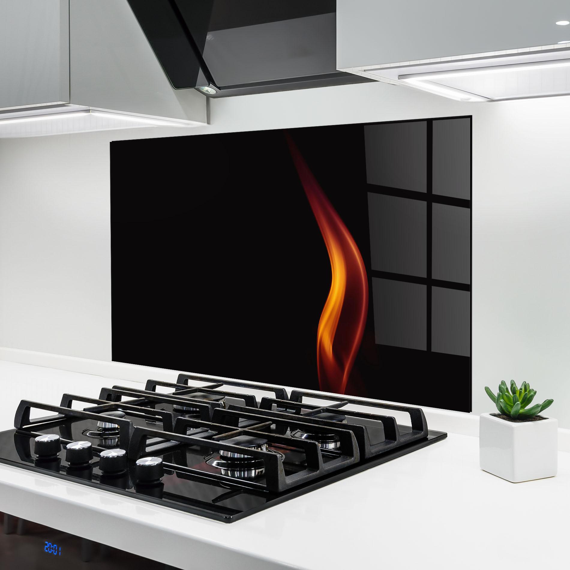 Küchenrückwand Glas Flame Relax mockup 6