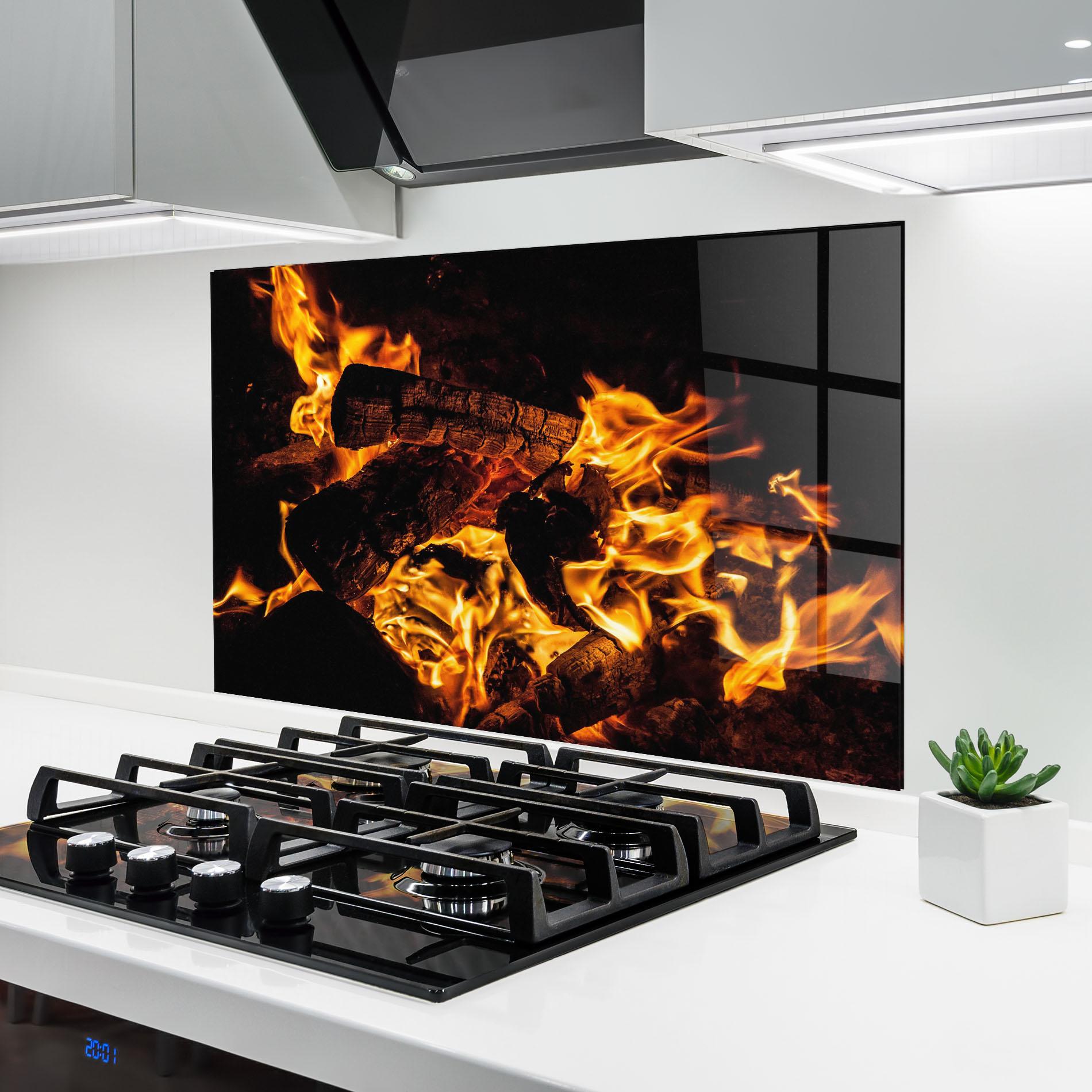 Küchenrückwand Glas Incandescent Heat mockup 6