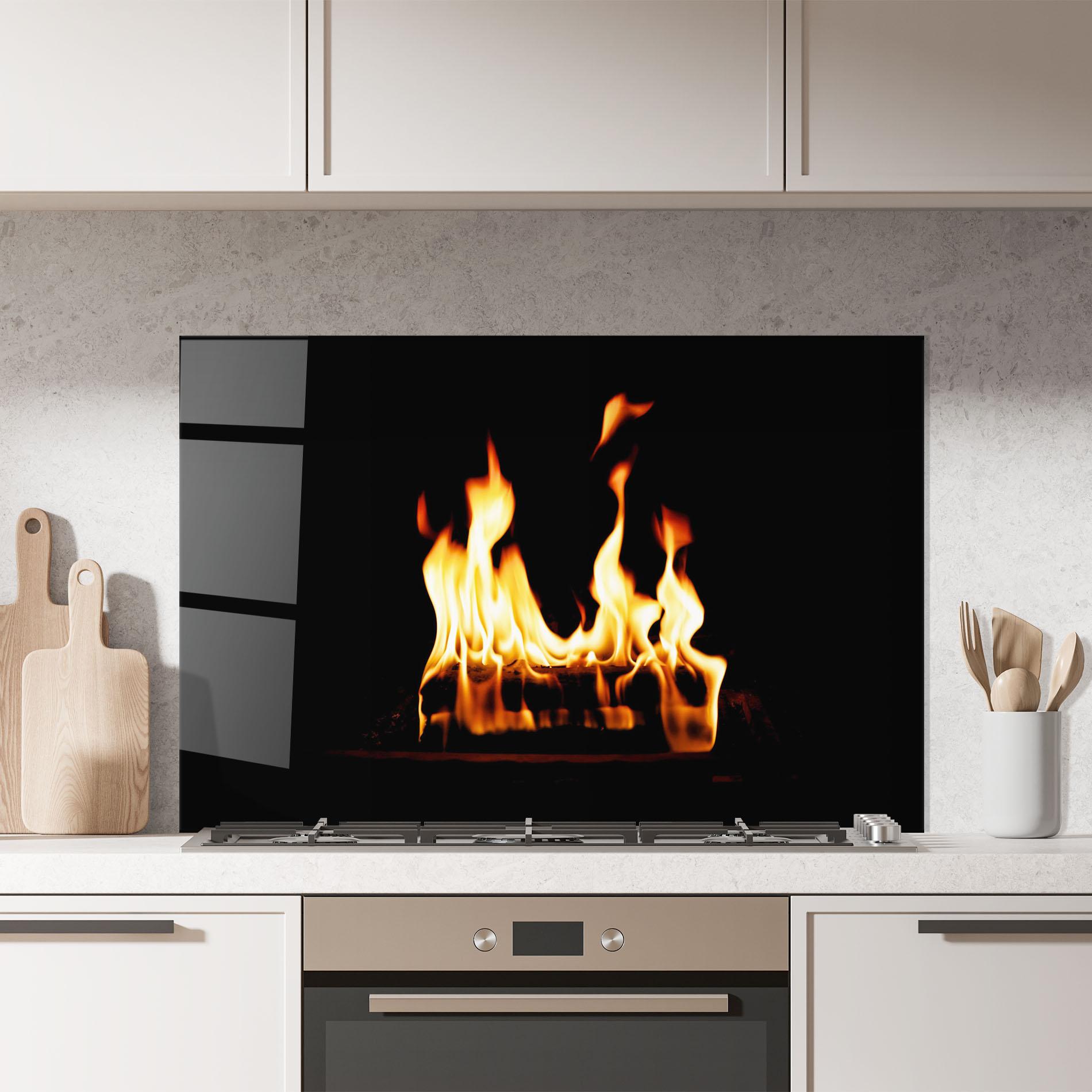 Küchenrückwand Glas Calm Fire mockup 7