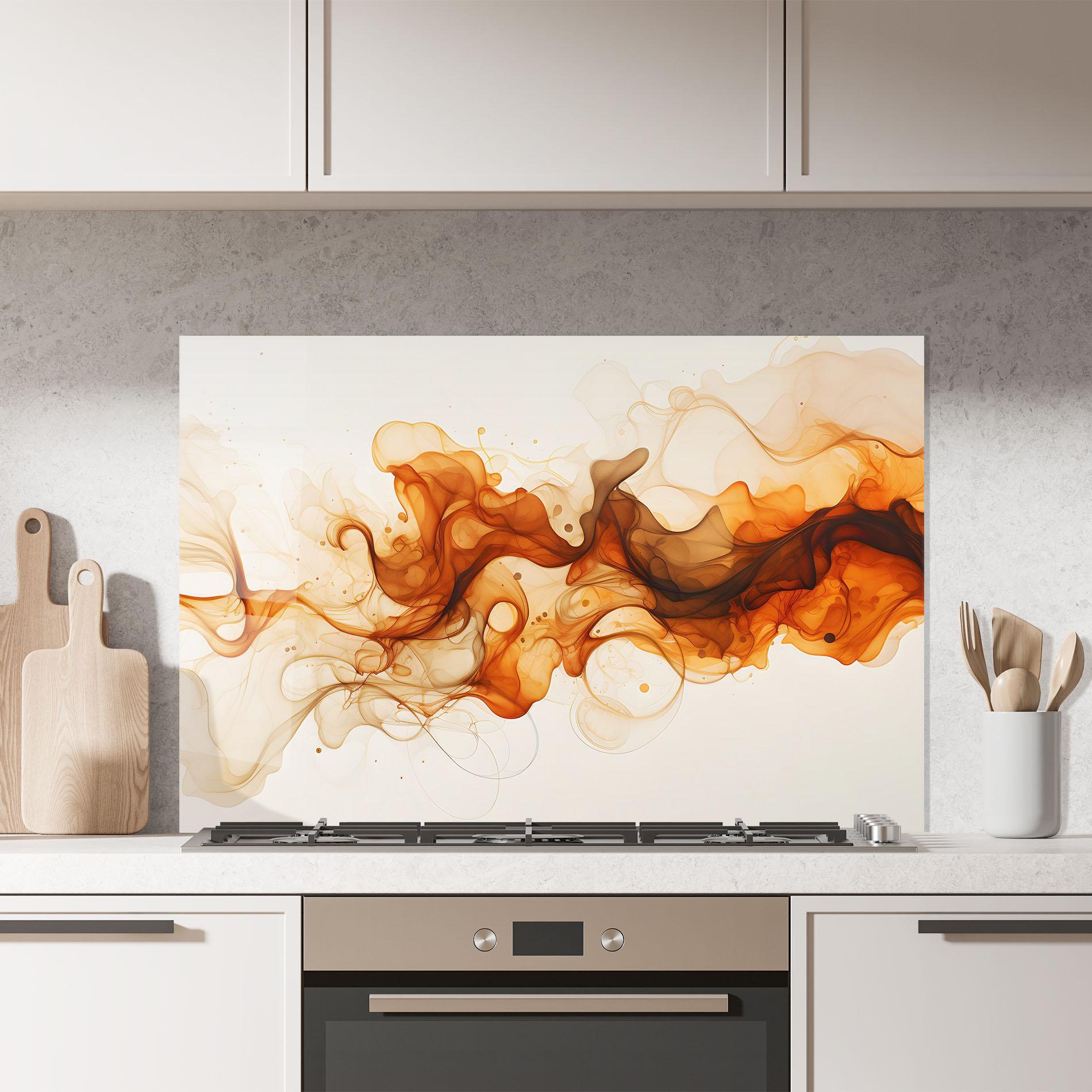 Küchenrückwand Glas Fire Aroma mockup 7