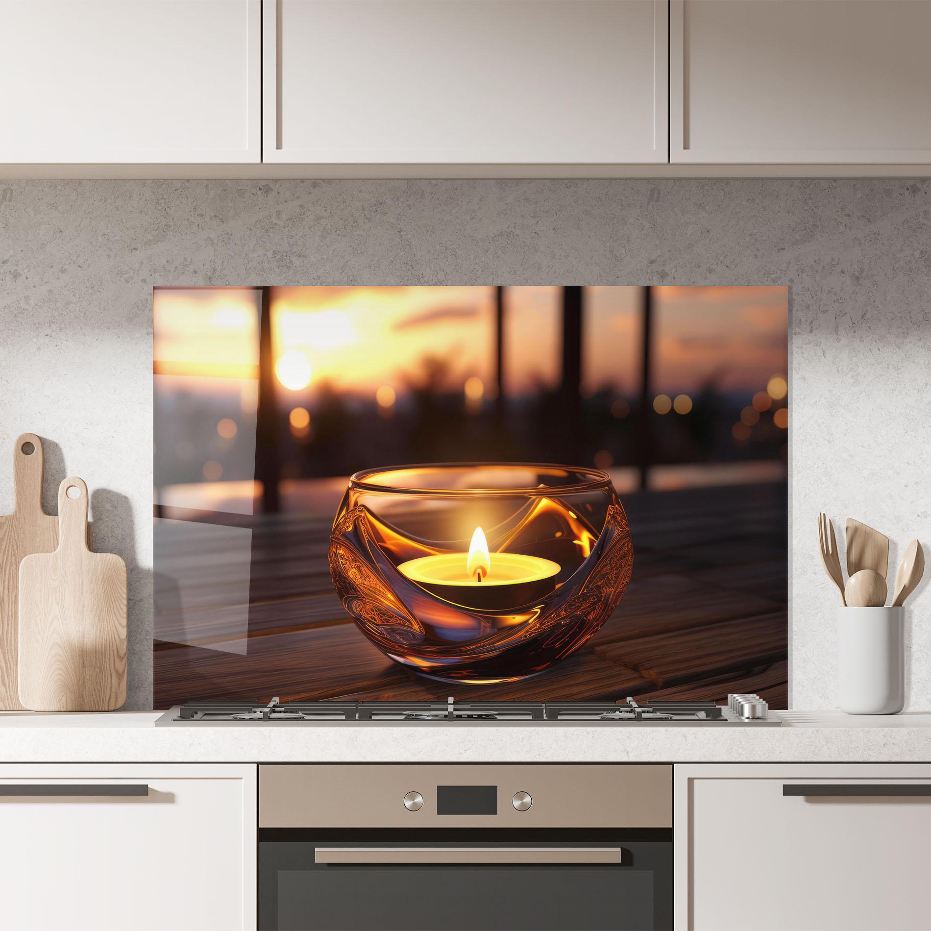 Küchenrückwand Glas Fire Bowl mockup 7
