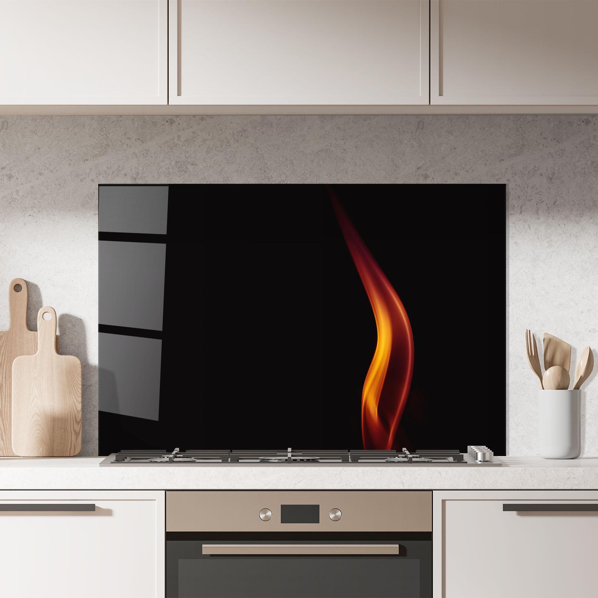 Küchenrückwand Glas Flame Relax mockup 7