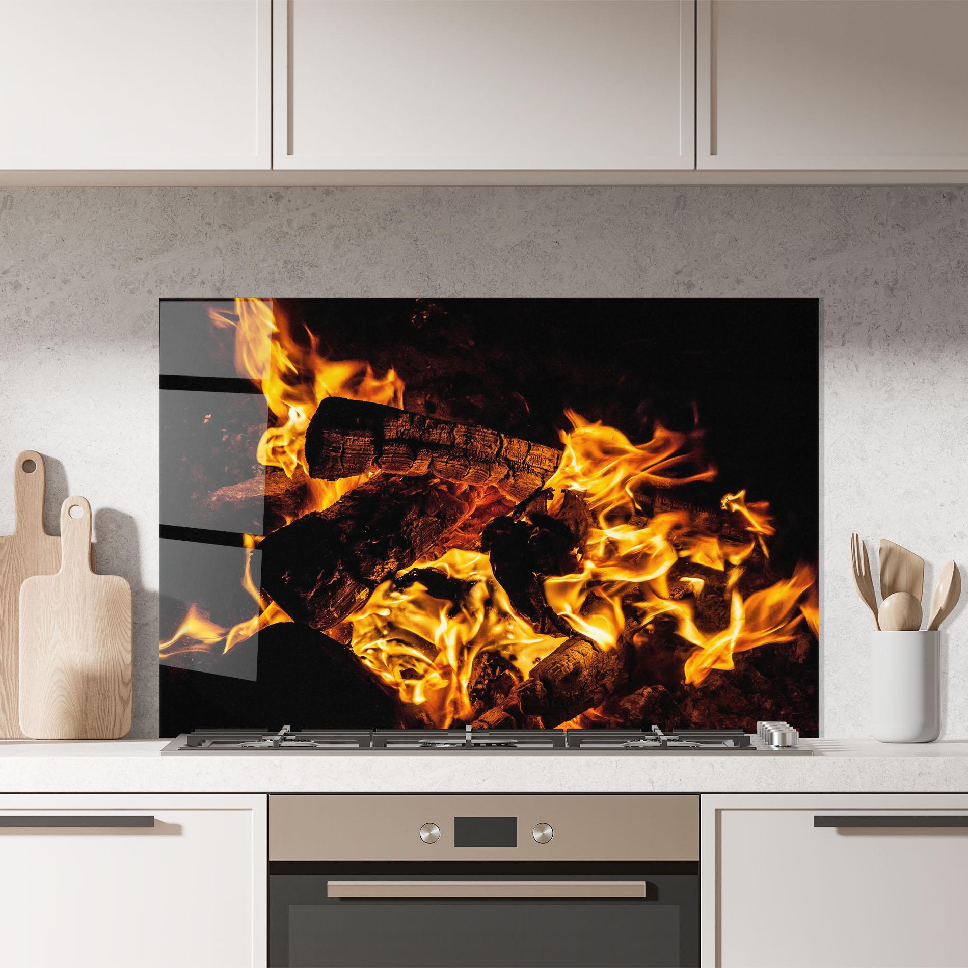 Küchenrückwand Glas Incandescent Heat mockup 7