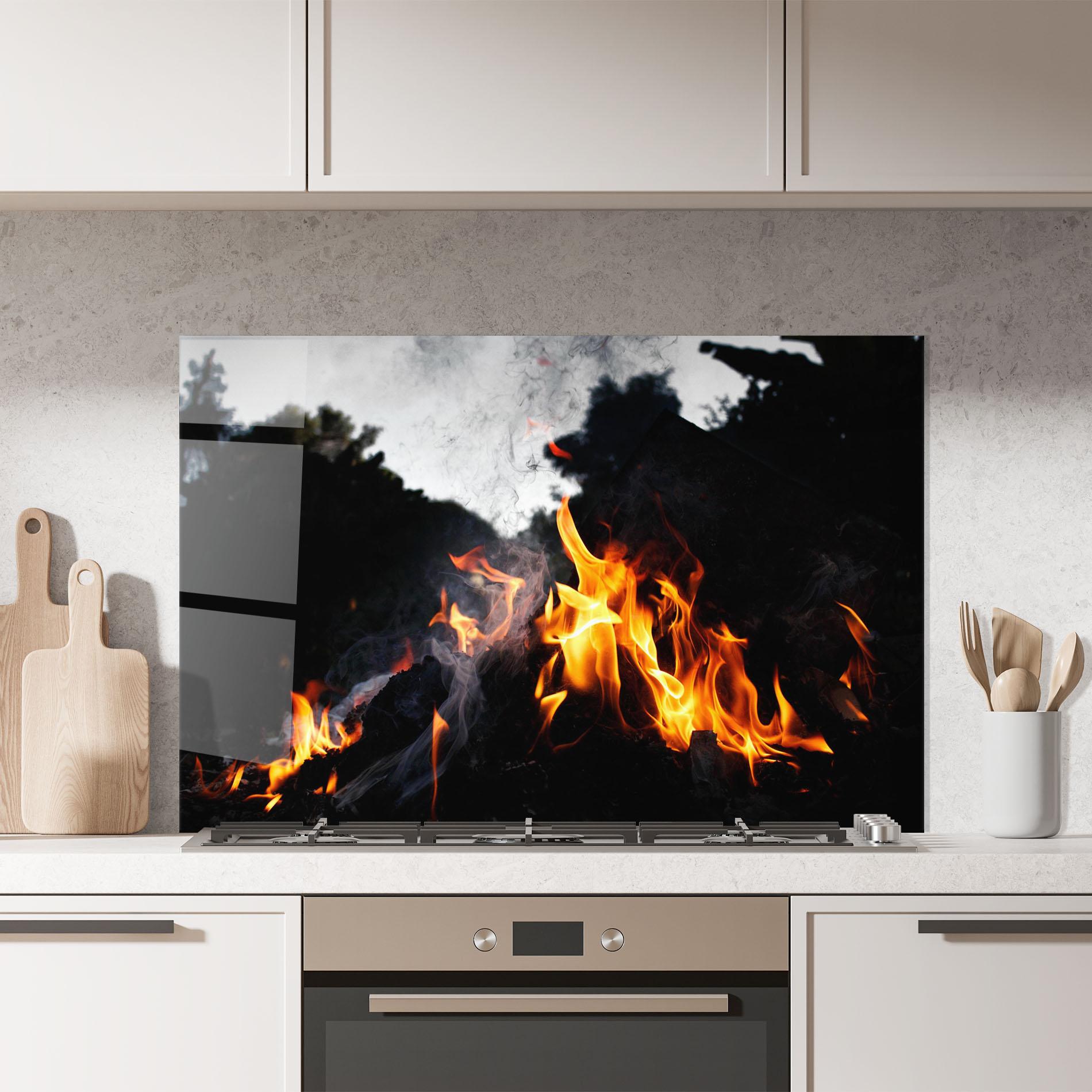 Küchenrückwand Glas Incendiary Light mockup 7