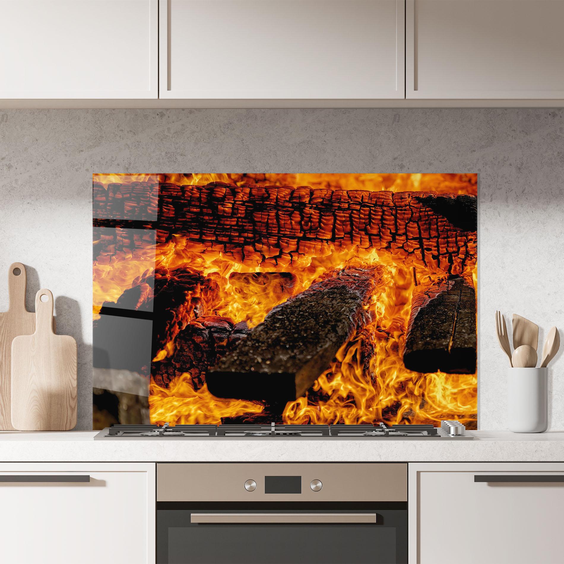 Küchenrückwand Glas Inferno Heat mockup 7