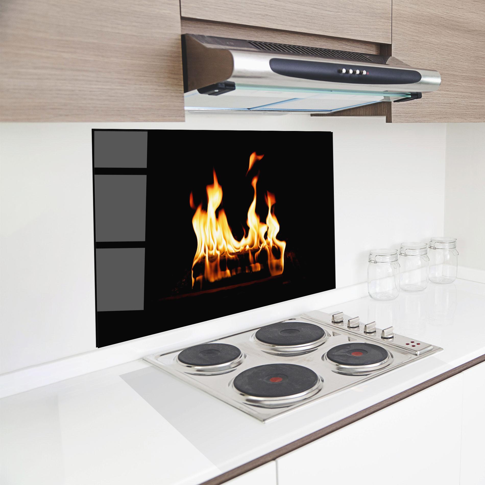 Küchenrückwand Glas Calm Fire mockup 8