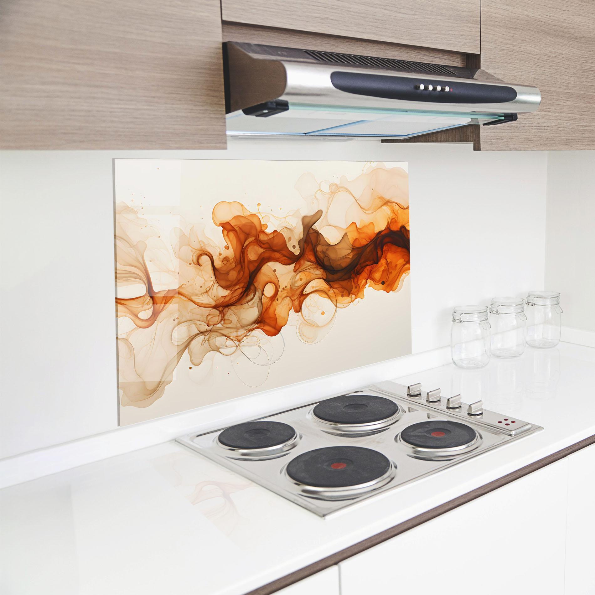 Küchenrückwand Glas Fire Aroma mockup 8