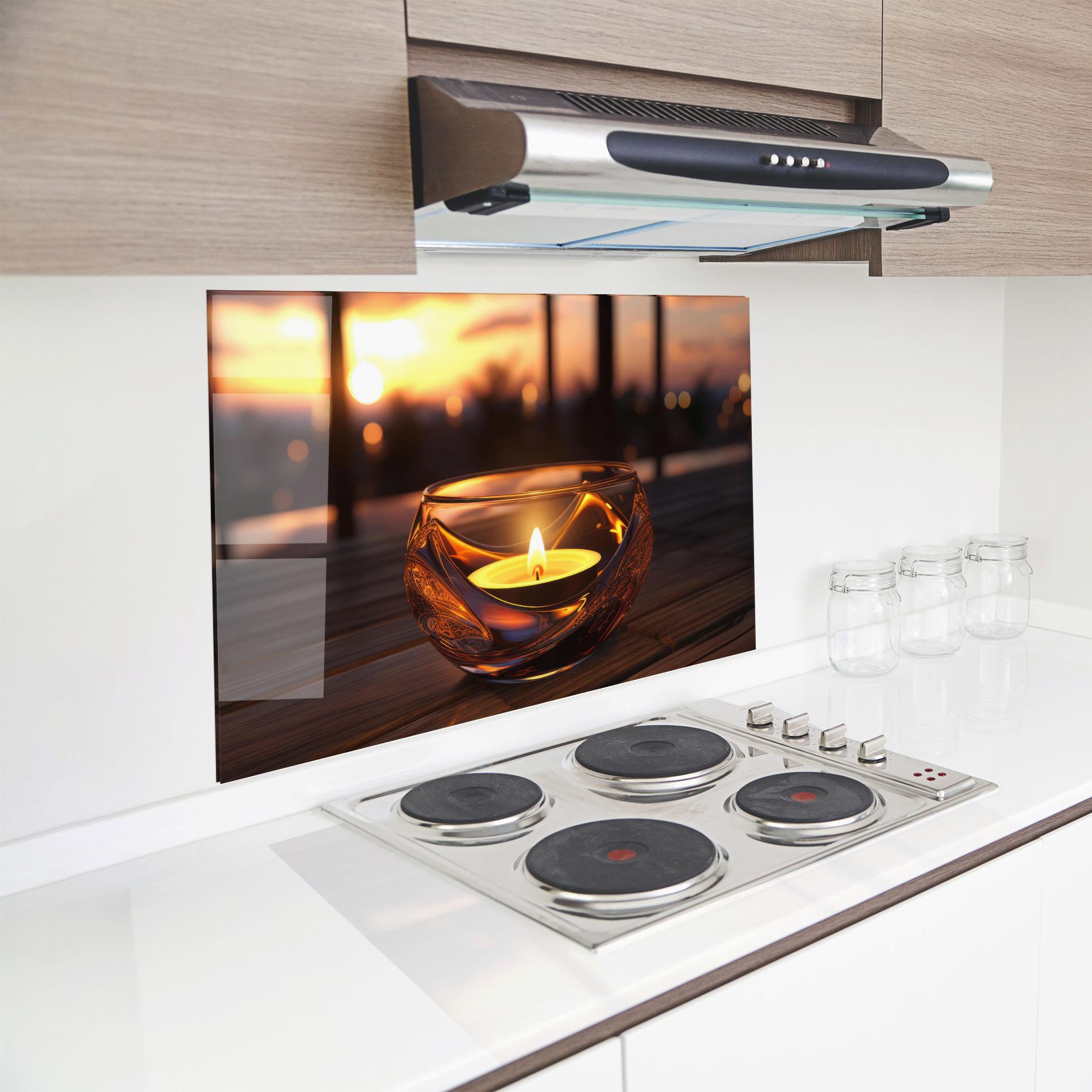Küchenrückwand Glas Fire Bowl mockup 8