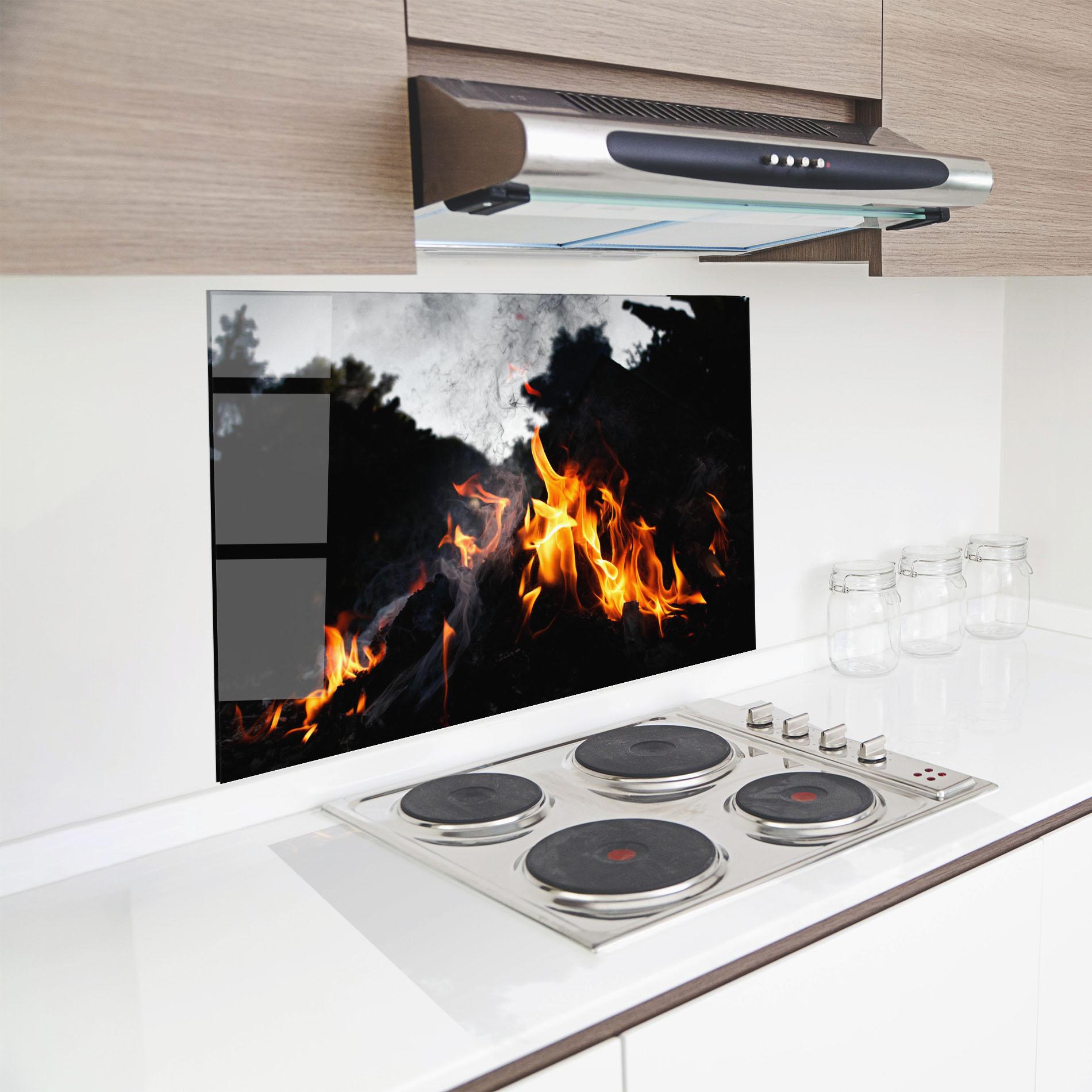 Küchenrückwand Glas Incendiary Light mockup 8