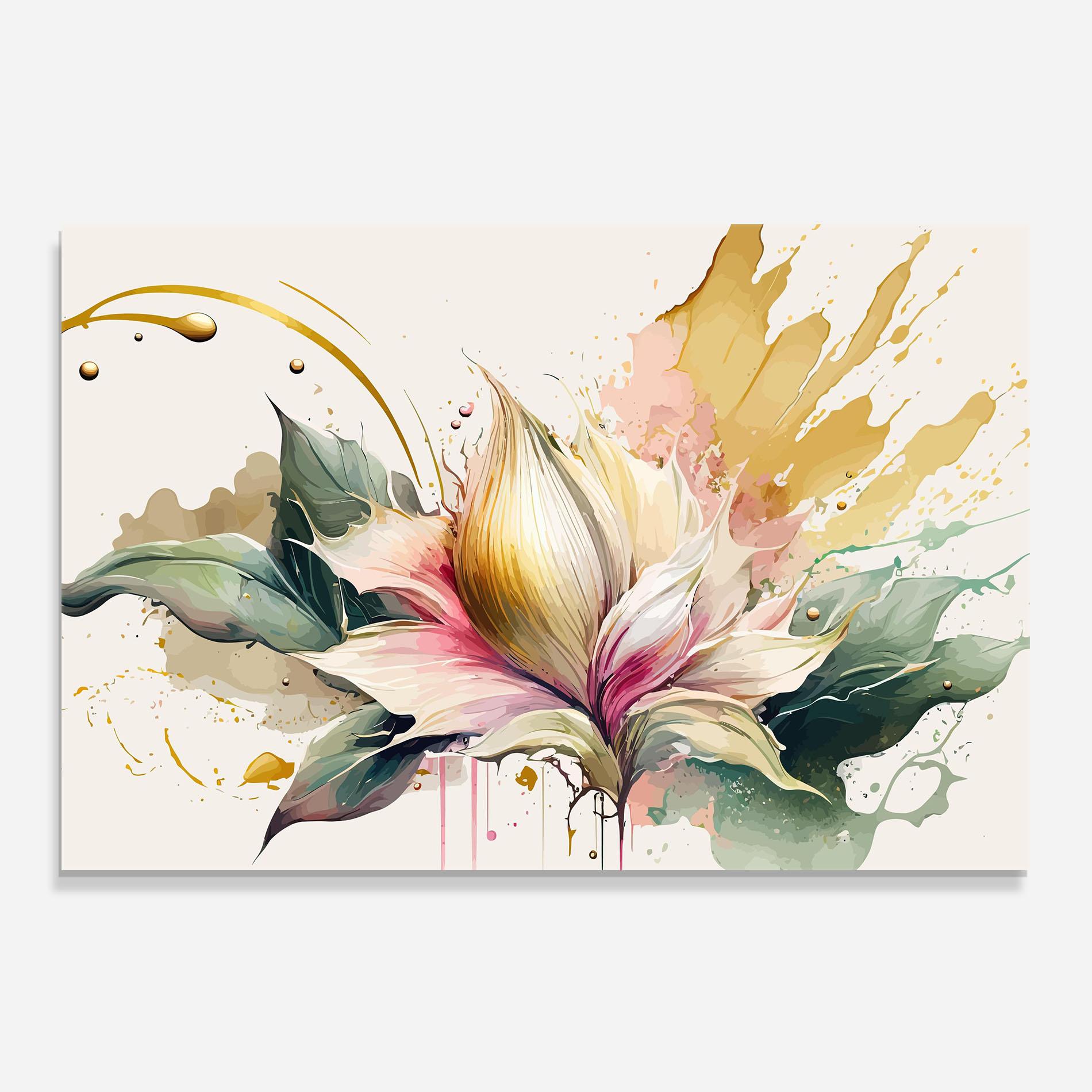 Küchenrückwand Glas Cream Pink Nature mockup 0