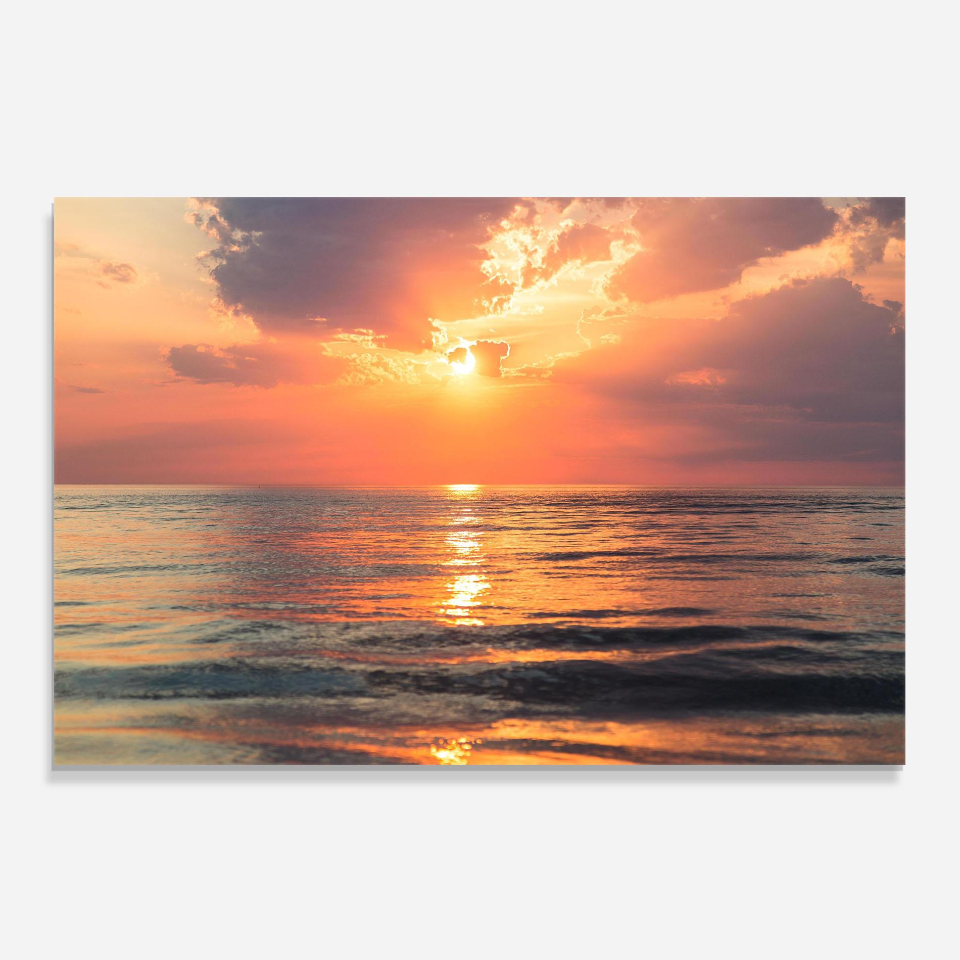 Küchenrückwand Glas Orange Sunrise Cloud mockup 0