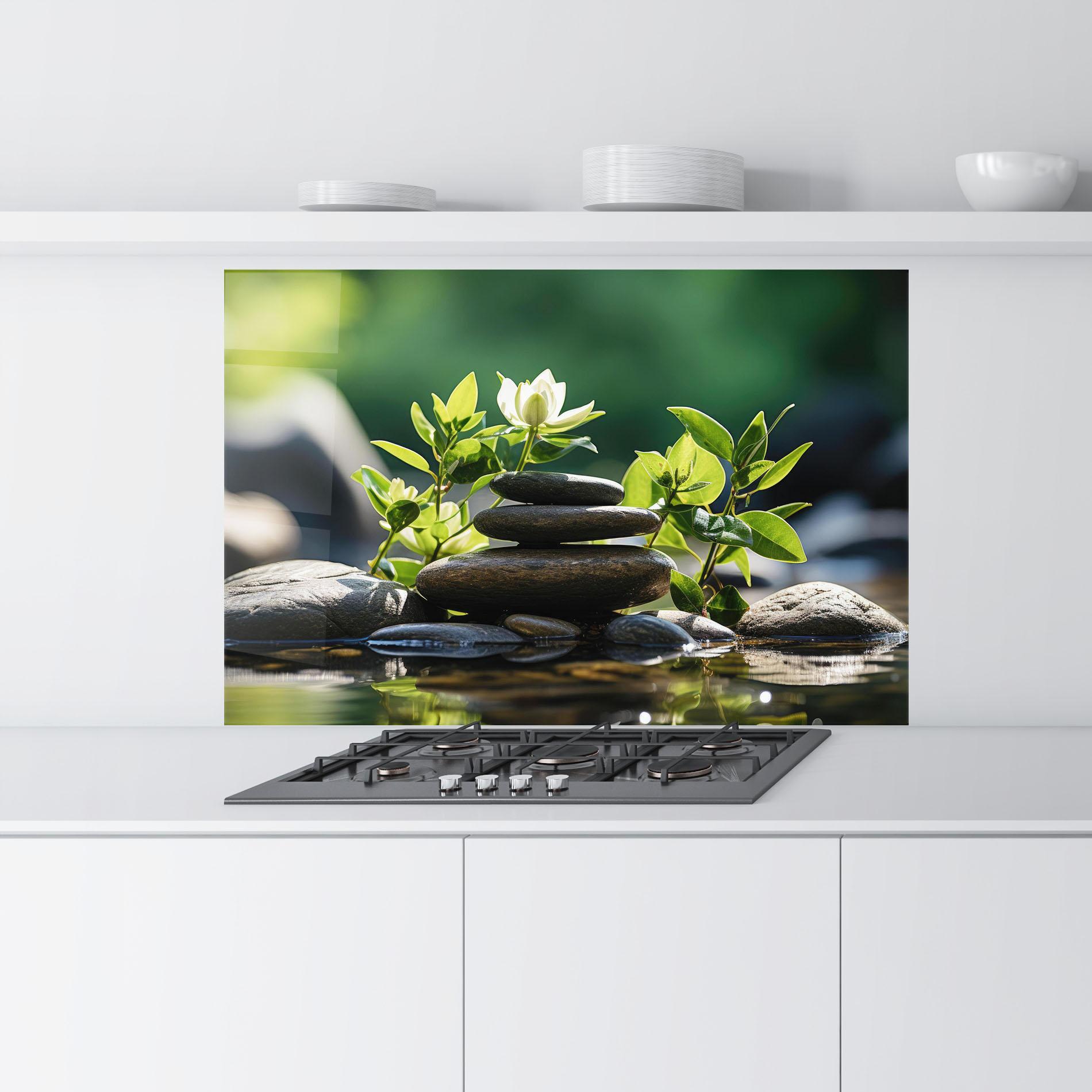 Küchenrückwand Glas Cinematic Stones mockup 9