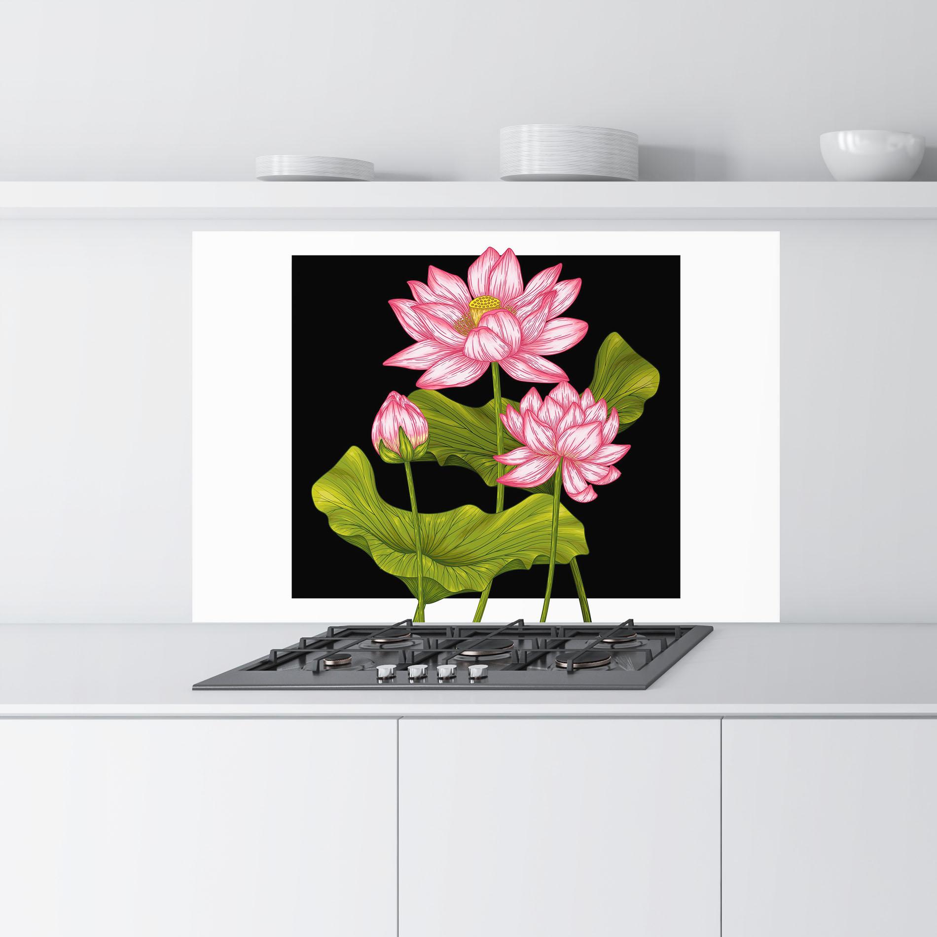 Küchenrückwand Glas Feng Shui Flower mockup 9