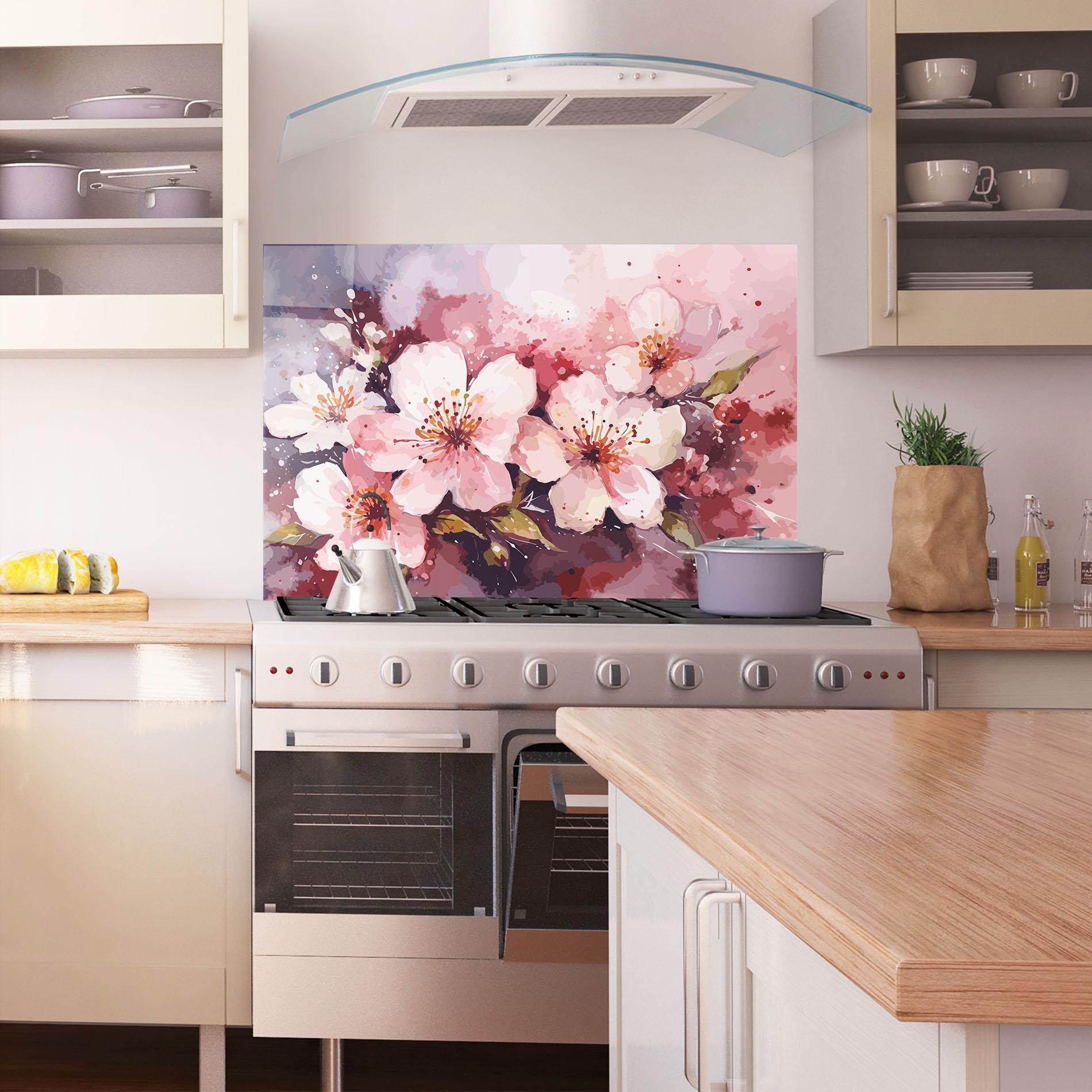 Küchenrückwand Glas Beautiful Nature Art mockup 1