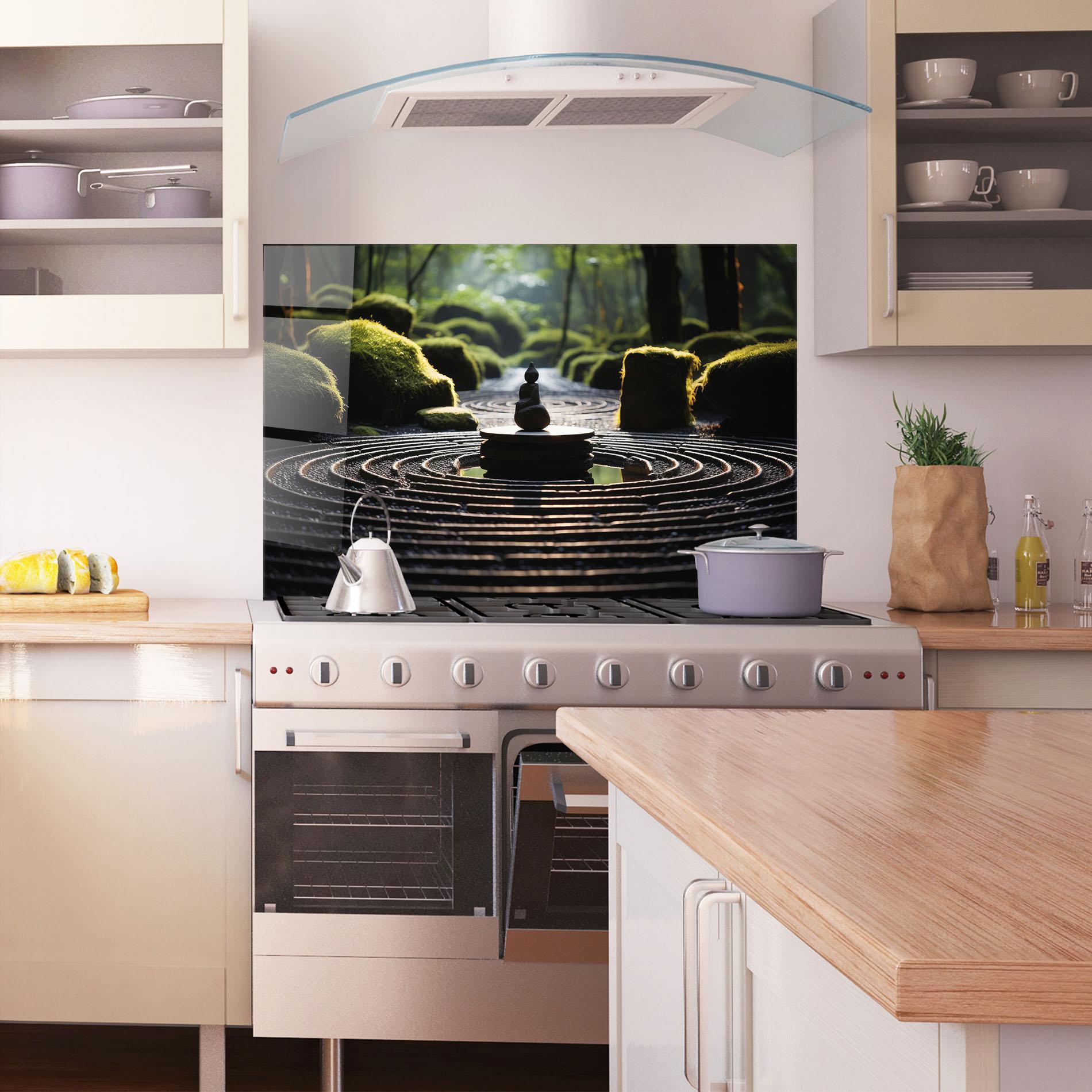 Küchenrückwand Glas Beautiful Zen Garden mockup 1