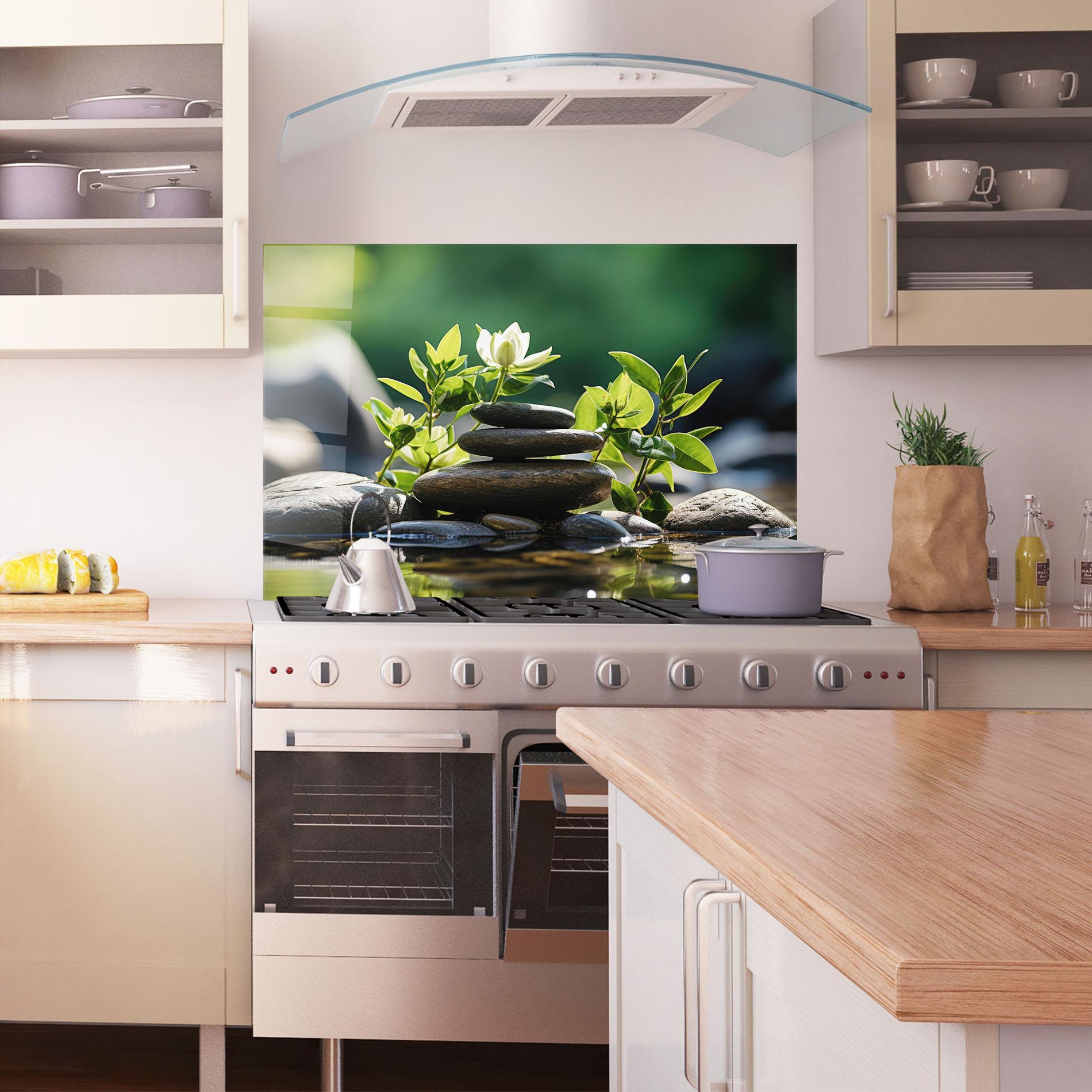 Küchenrückwand Glas Cinematic Stones mockup 1