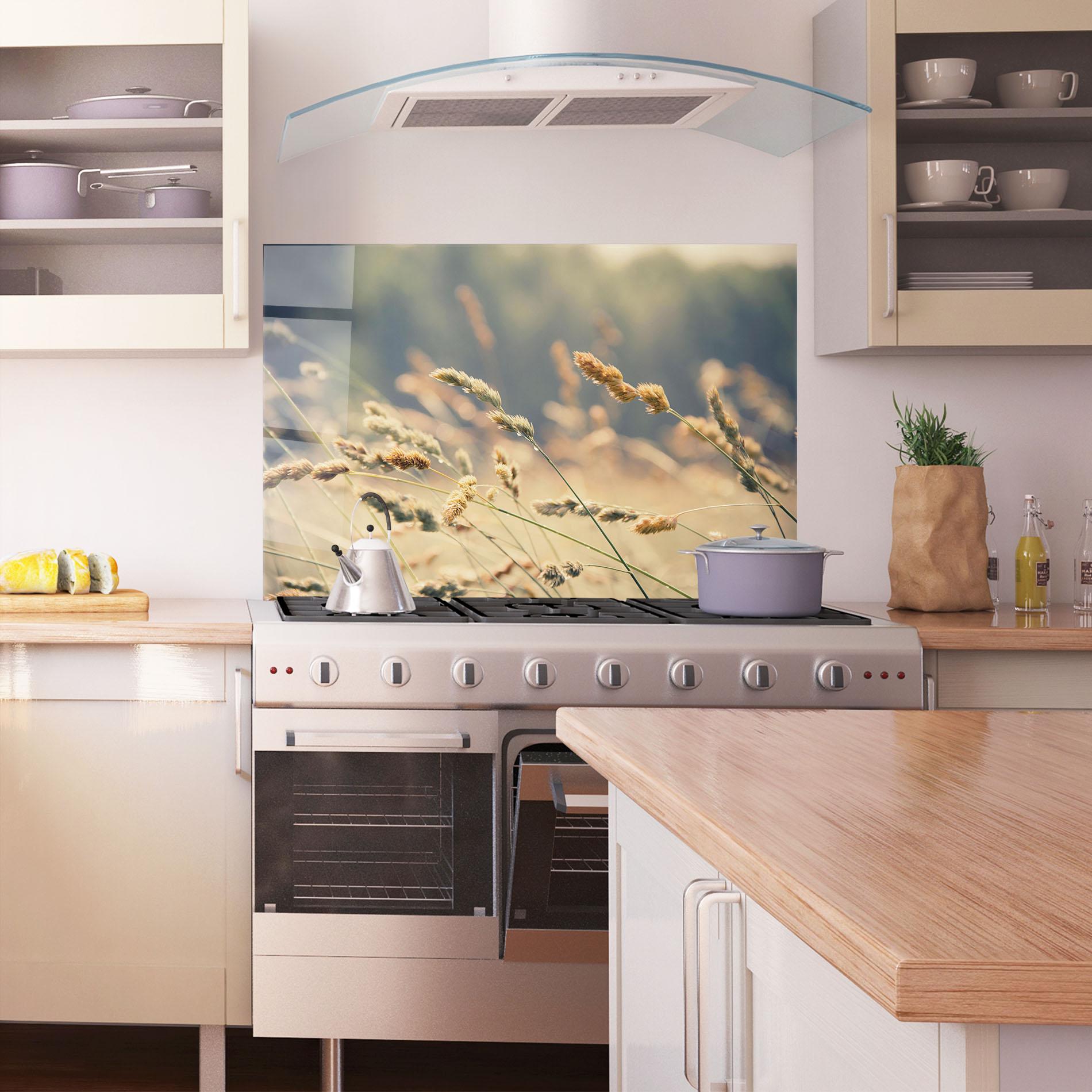 Küchenrückwand Glas Cream Nature Plants mockup 1