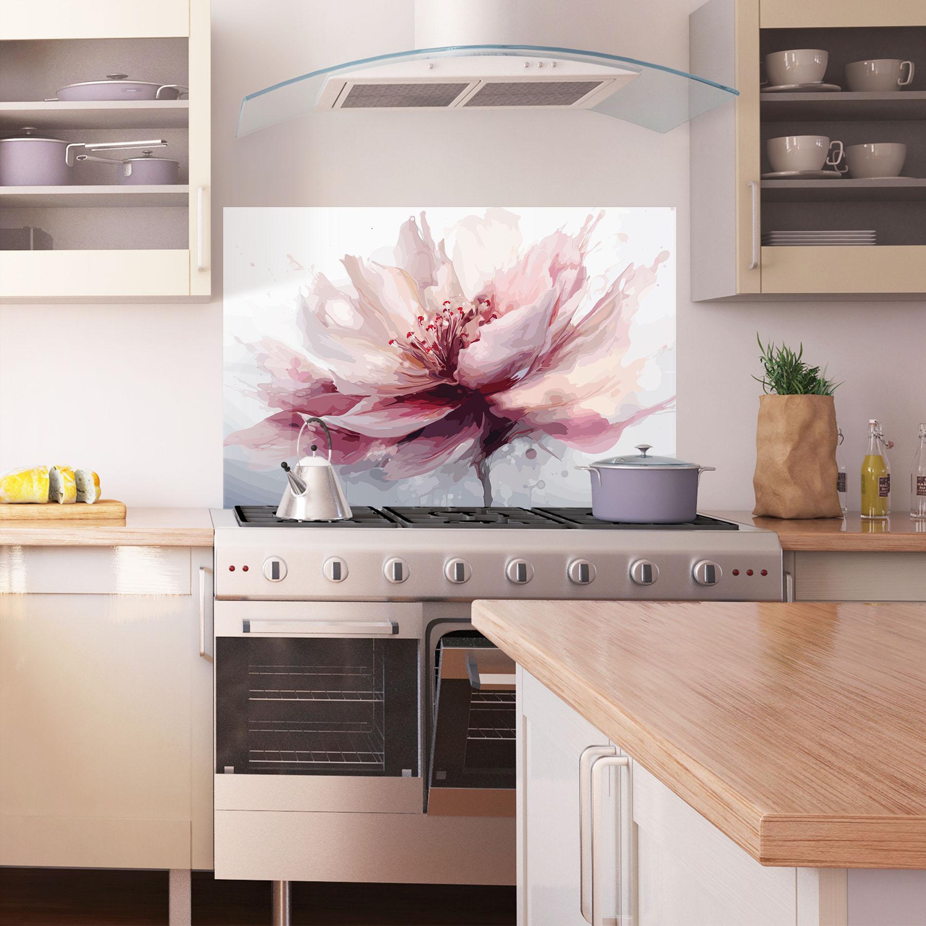 Küchenrückwand Glas Meditation Flower mockup 1