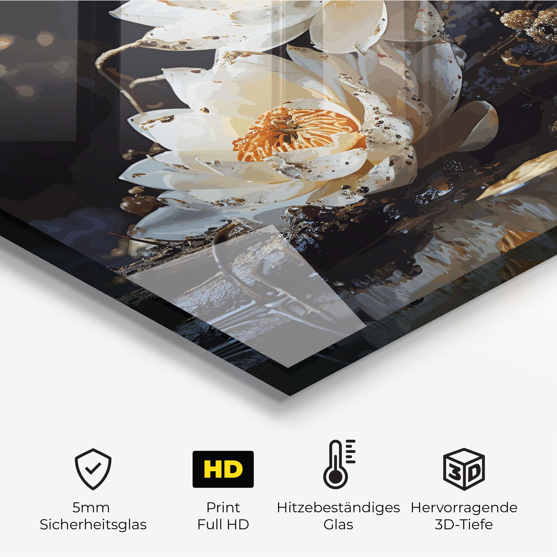 Küchenrückwand Glas Beautiful White Nature mockup 2