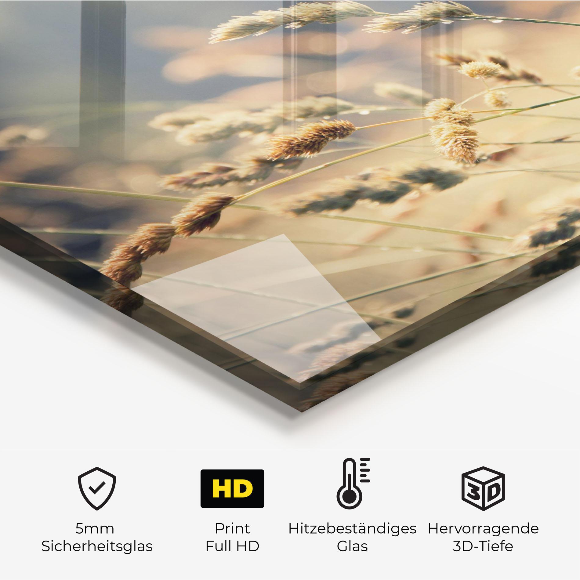 Küchenrückwand Glas Cream Nature Plants mockup 2