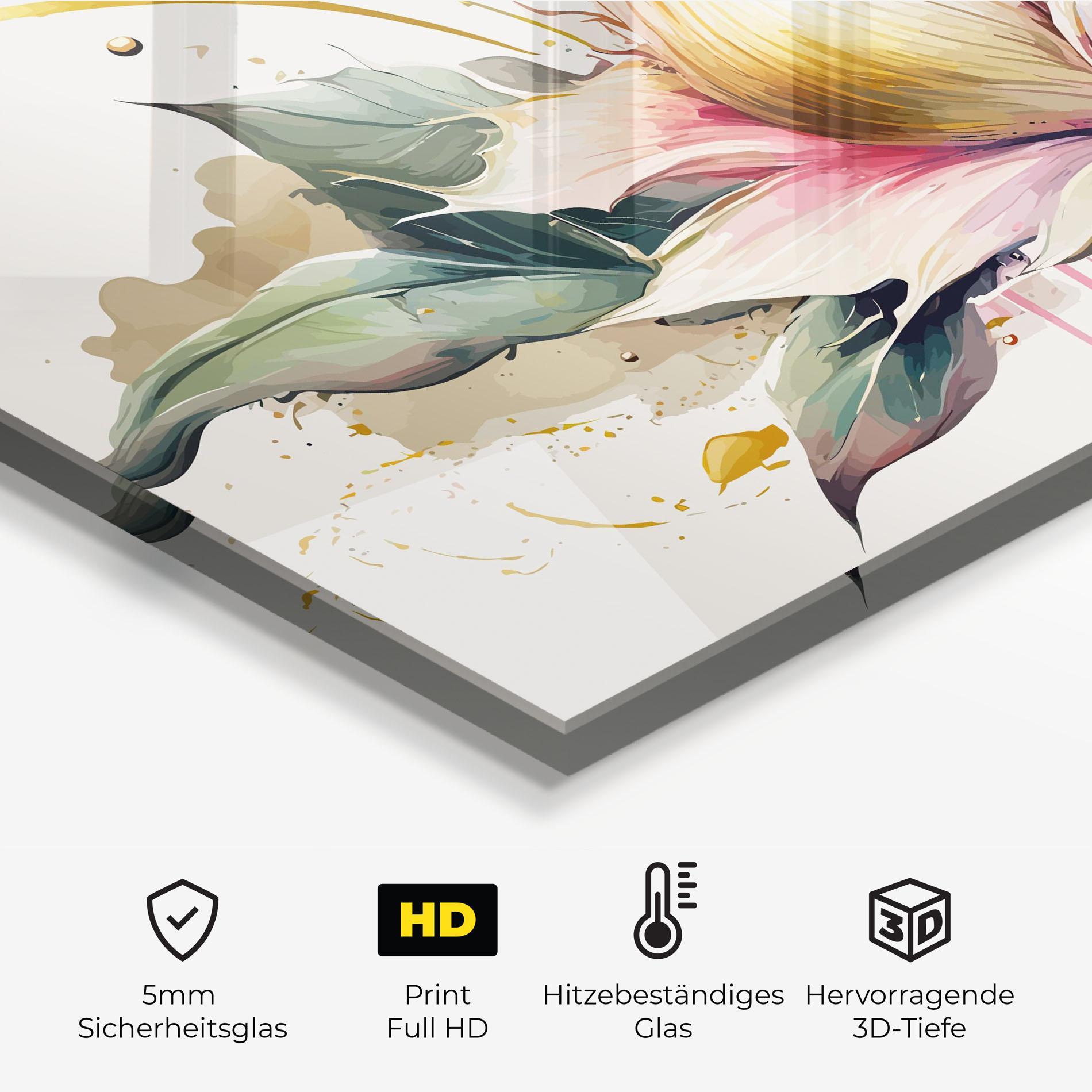 Küchenrückwand Glas Cream Pink Nature mockup 2