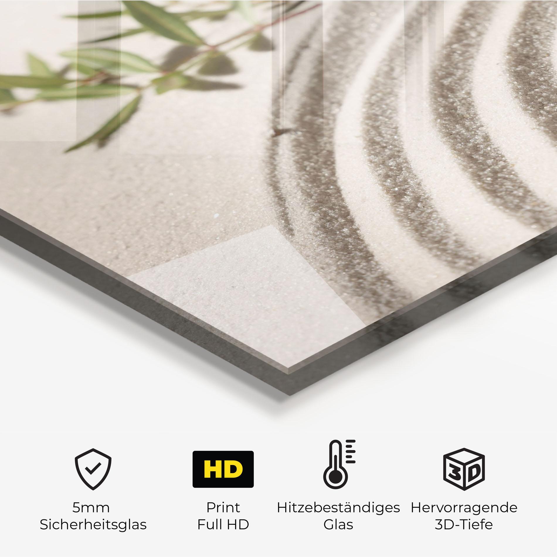 Küchenrückwand Glas Cream Zen Garden mockup 2