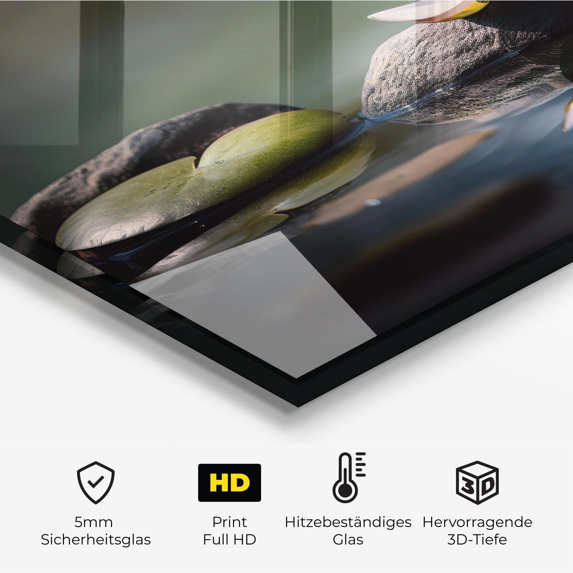 Küchenrückwand Glas Grey Rock Lotus mockup 2