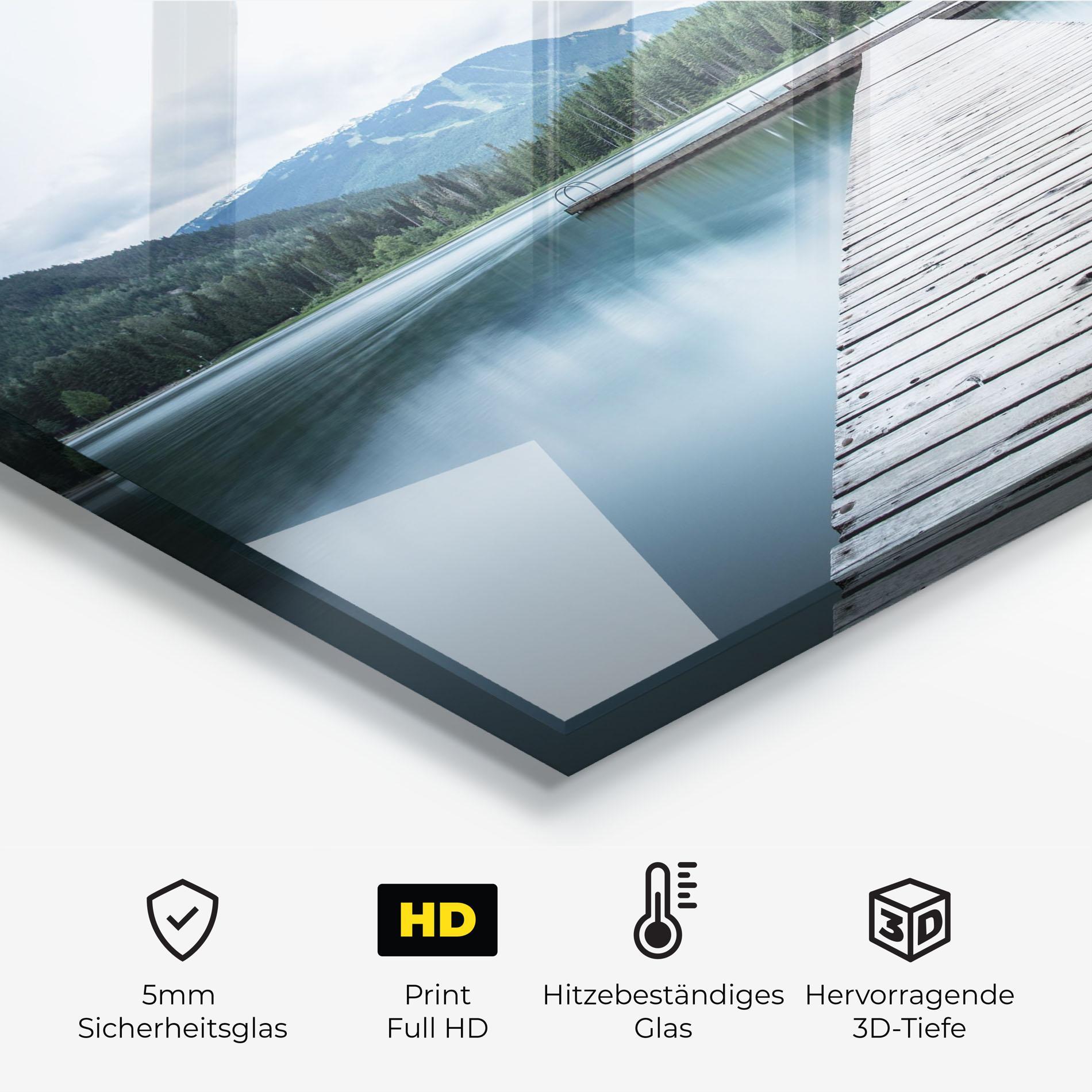 Küchenrückwand Glas Lake Bridge View mockup 2