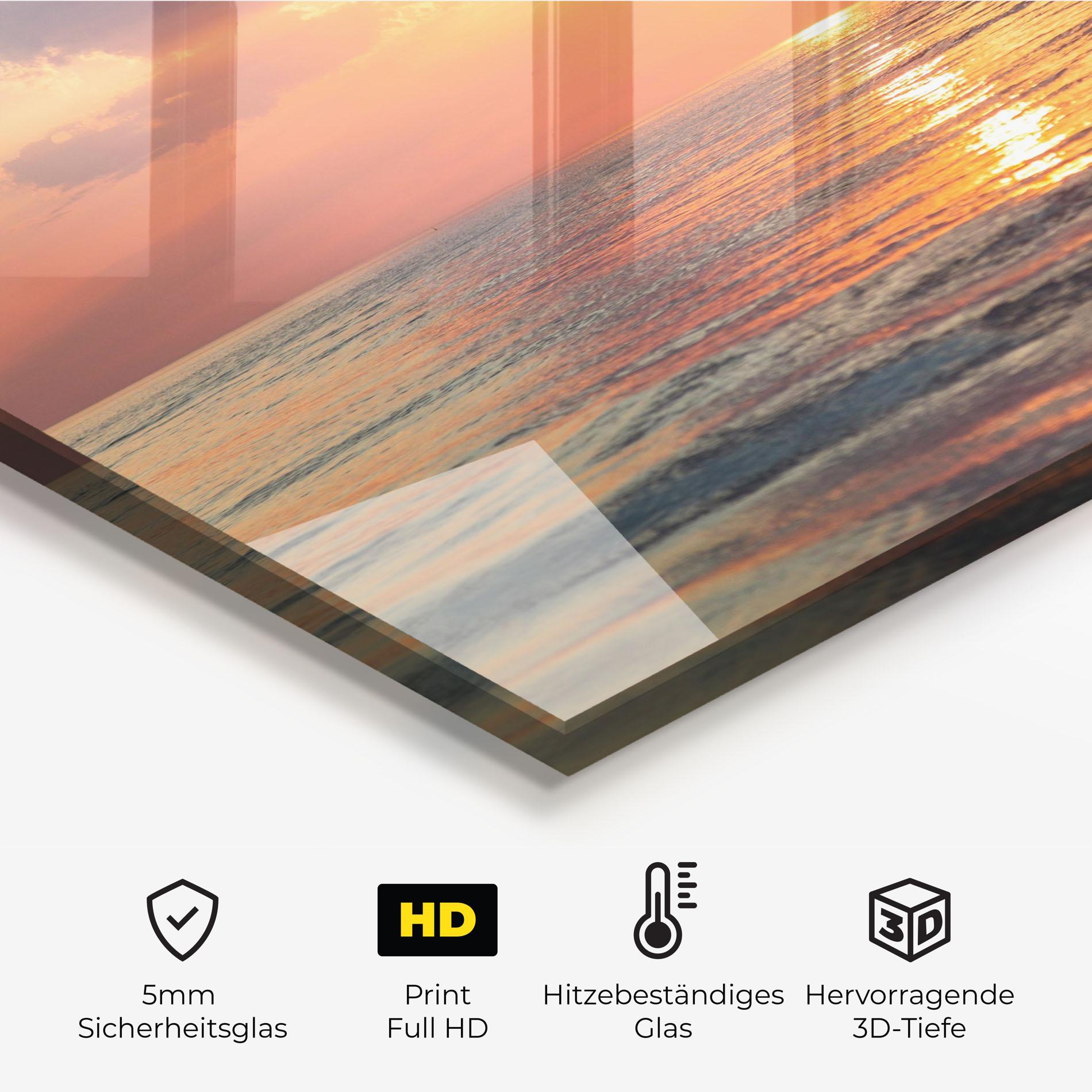 Küchenrückwand Glas Orange Sunrise Cloud mockup 2