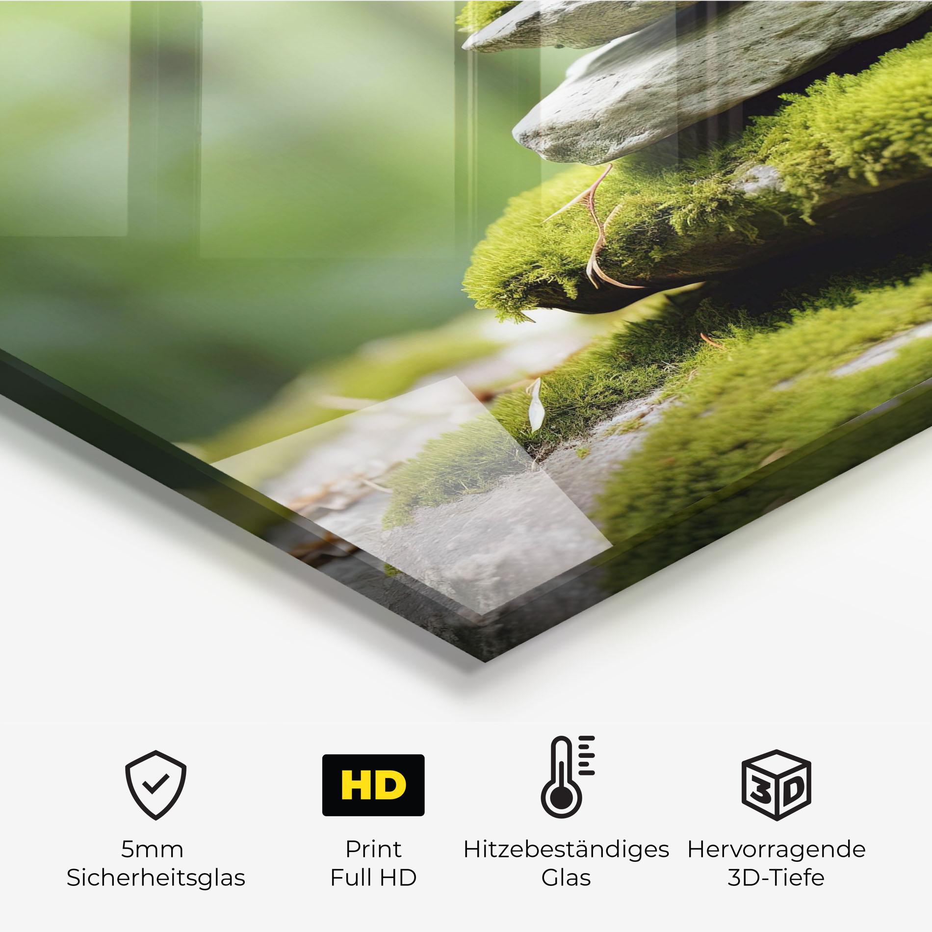 Küchenrückwand Glas Pile Gray Rock mockup 2