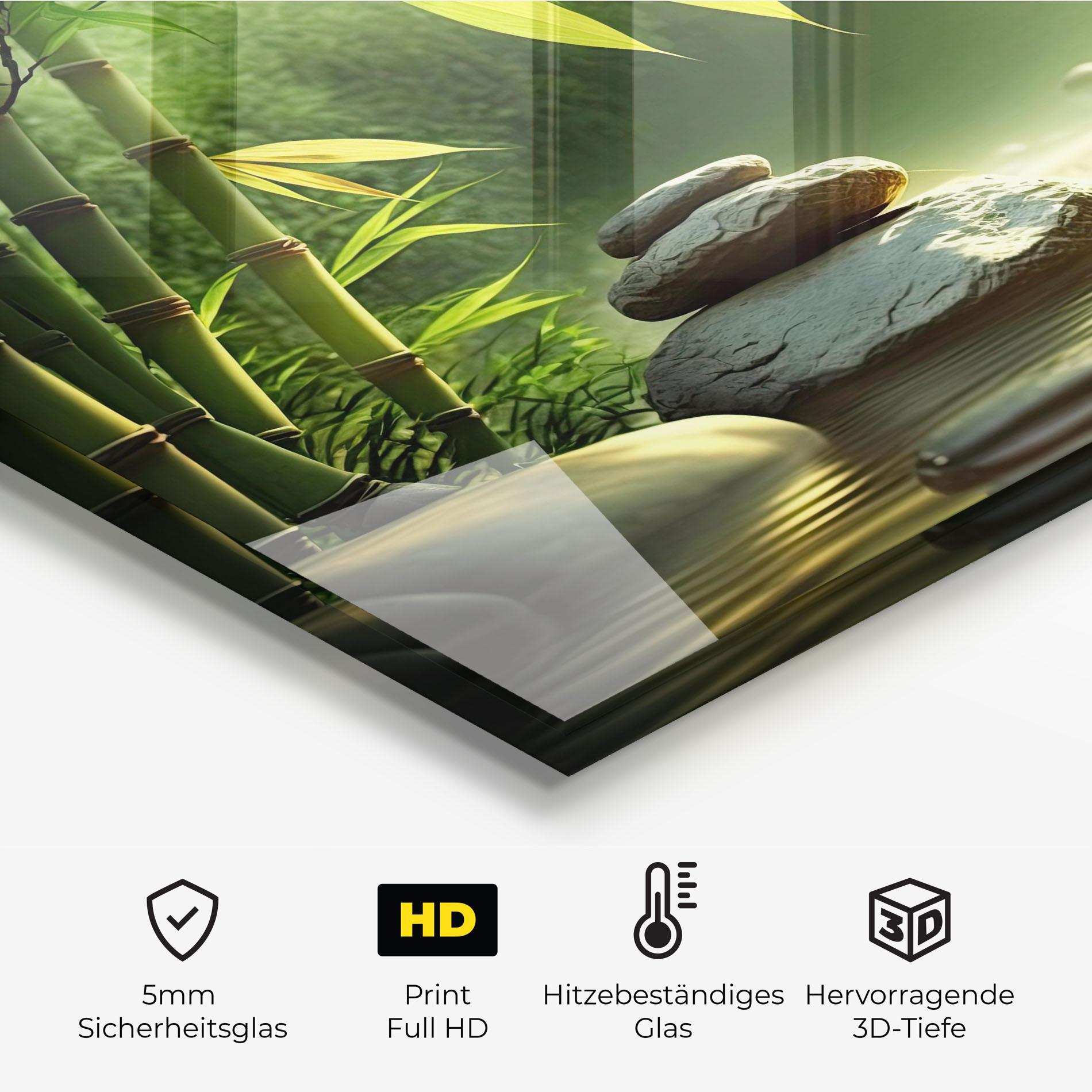 Küchenrückwand Glas Relaxing Spa Nature mockup 2